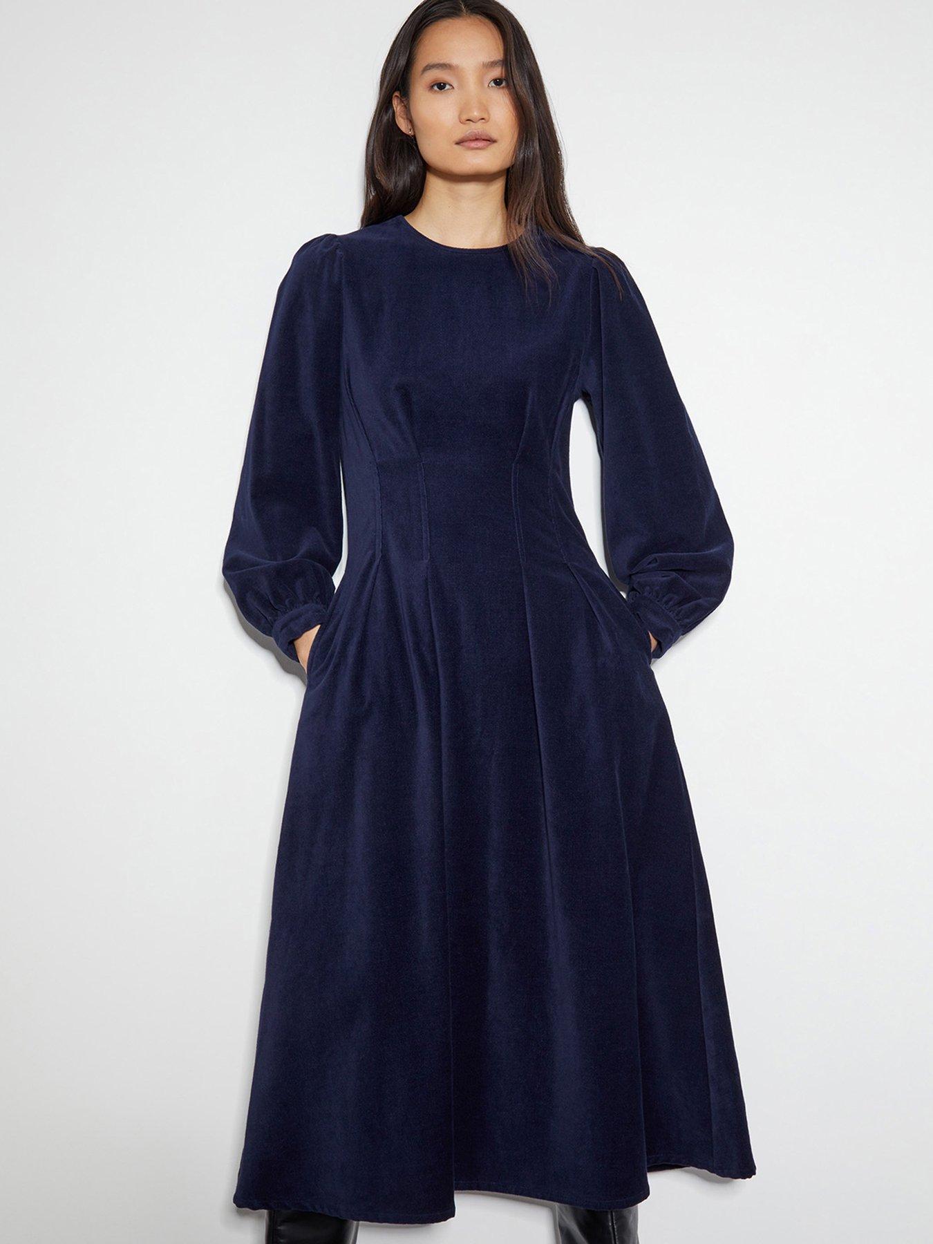 monsoon-eileen-seamed-dress-navy