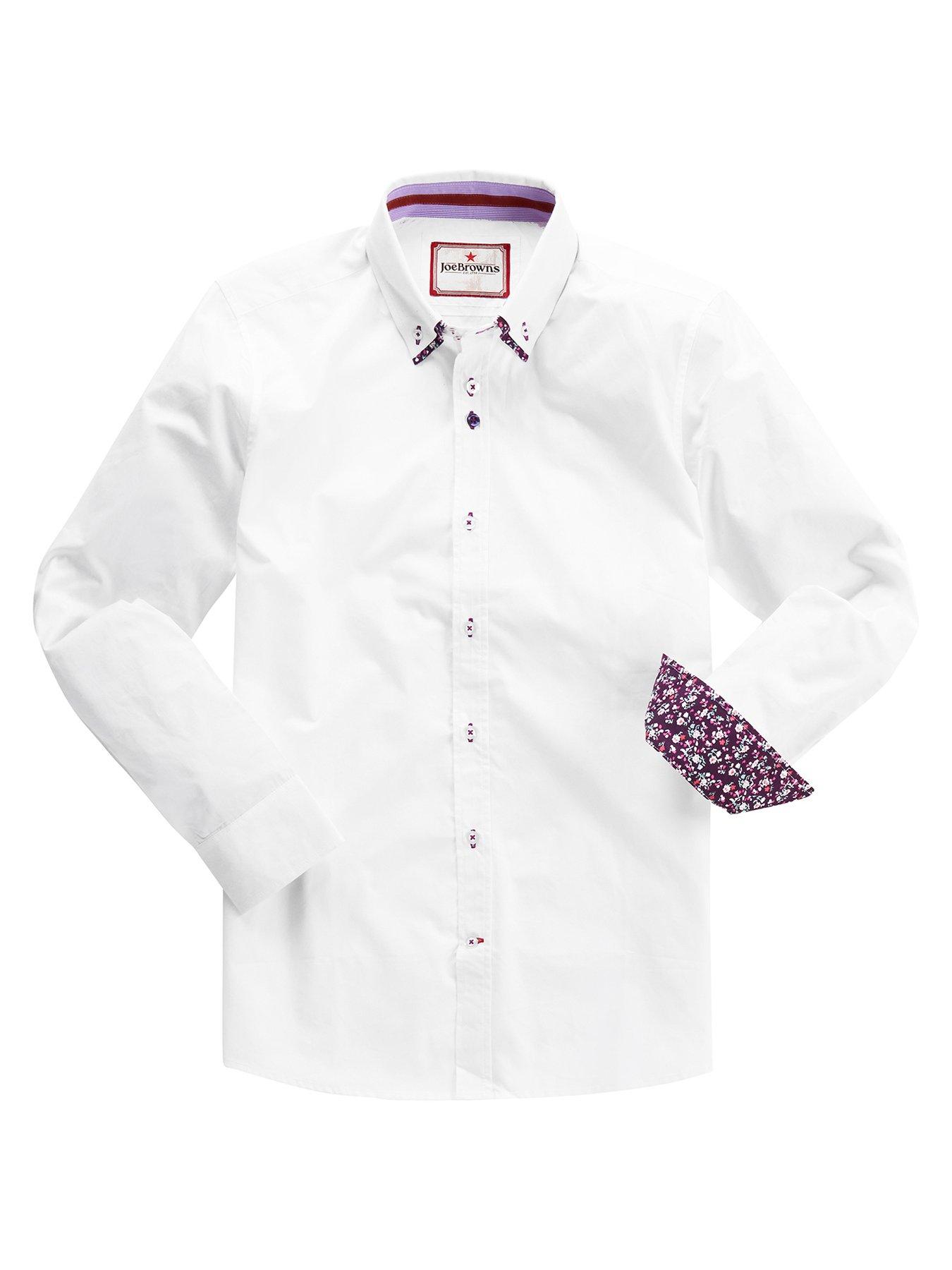 Image 5 of 6 of Joe Browns Joe Browns Long Sleeve Distinctive Double Collar Shirt - White