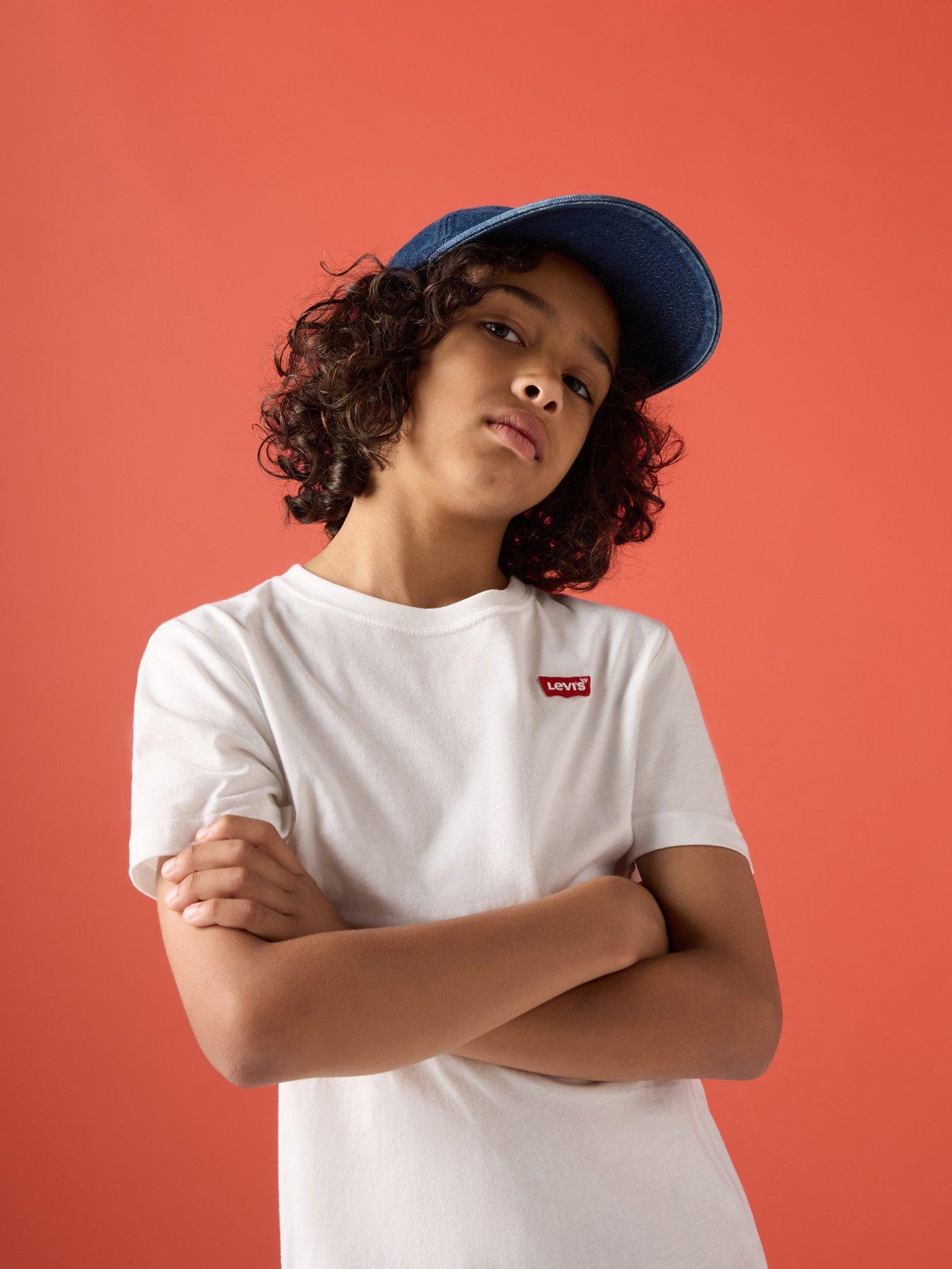 Image 1 of 6 of Levi's Boys Batwing Short Sleeve T-Shirt - White