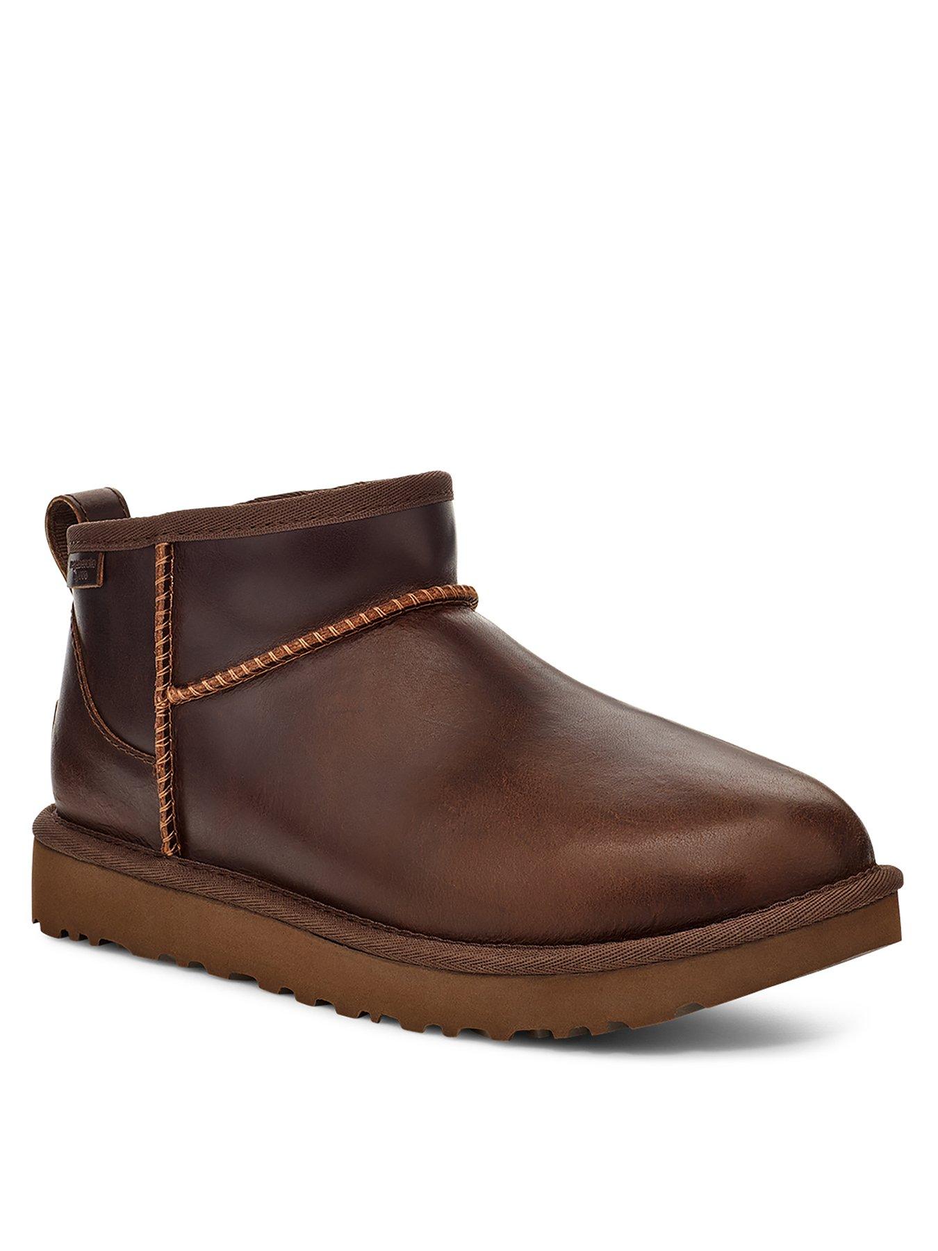 ugg-womens-classic-ultra-mini-leather-regenerate-boot-ironwoodstillFront