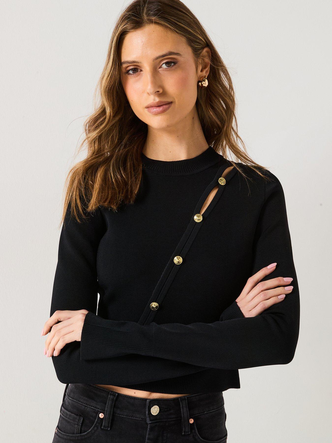 versace-jeans-couture-button-detail-cropped-knit-jumper-black