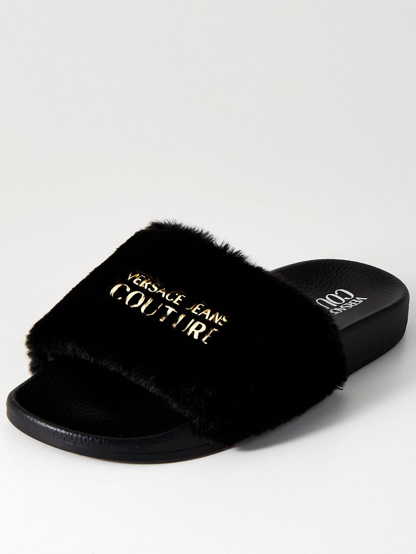 versace-jeans-couture-fluffy-sliders-black