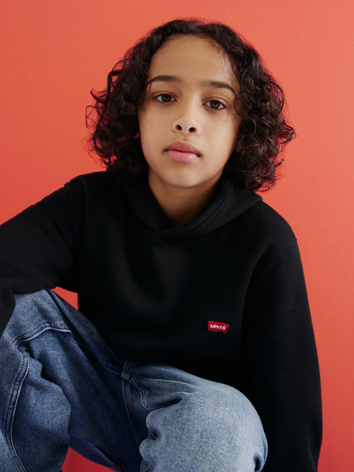 Image 3 of 5 of Levi's Boys Mini Batwing Hoodie - Black