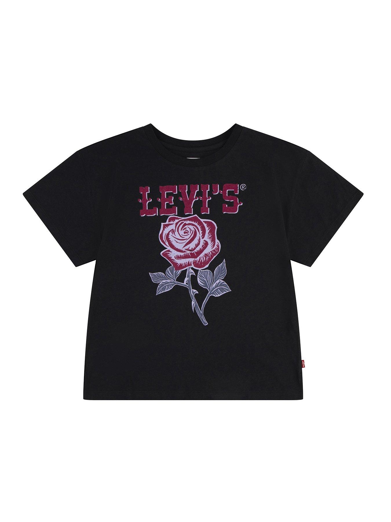 levis-girls-oversized-western-roses-short-sleeve-t-shirt-blackfront