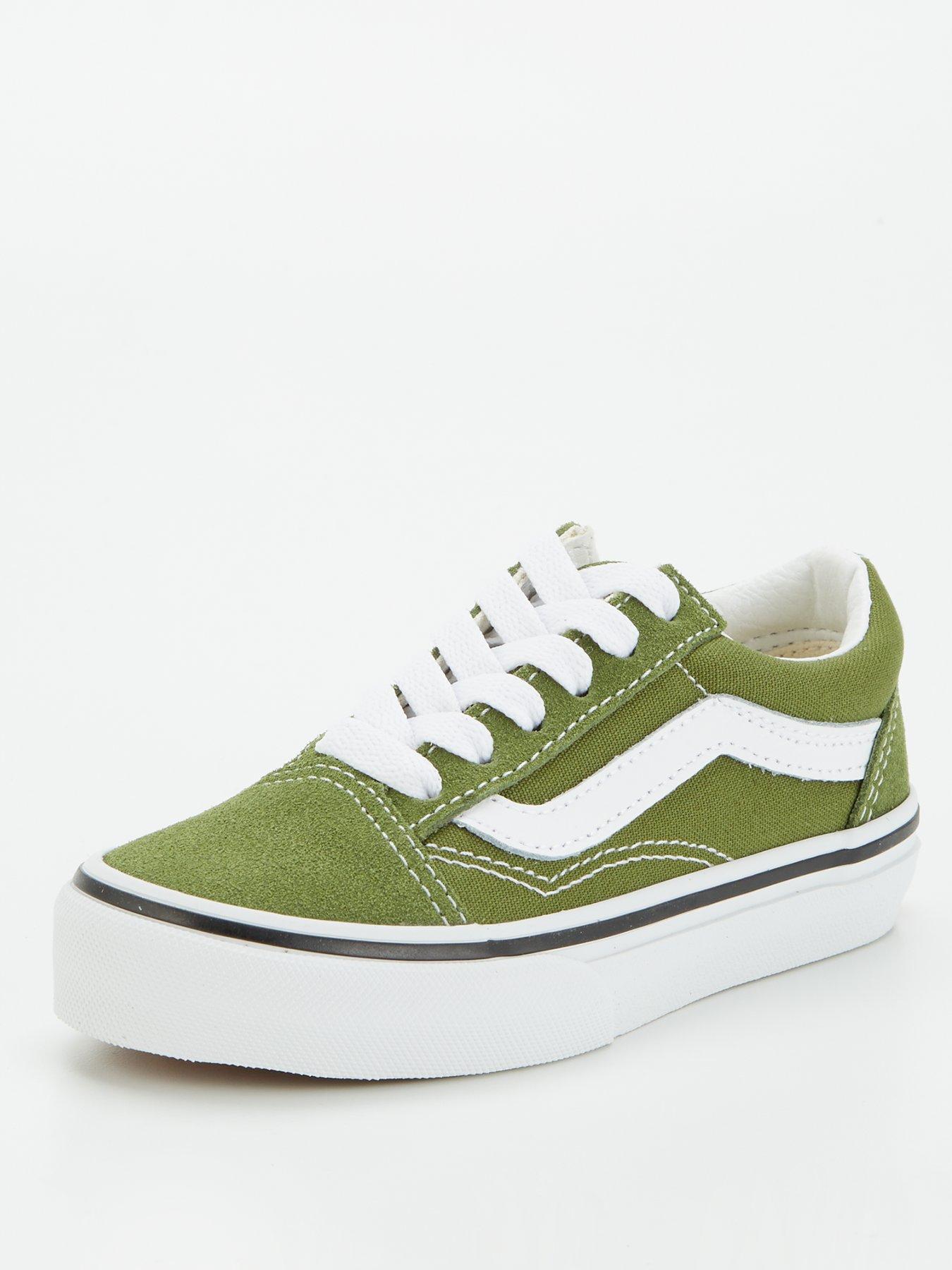 vans-kids-old-skool-trainers-greenstillFront