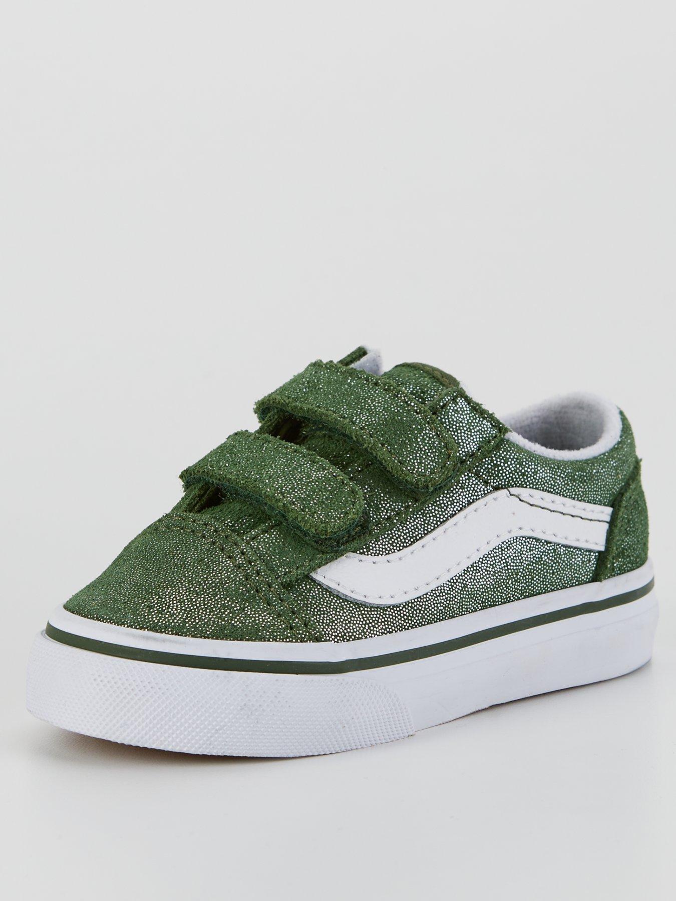 vans-infant-old-skool-v-trainers-greenstillFront