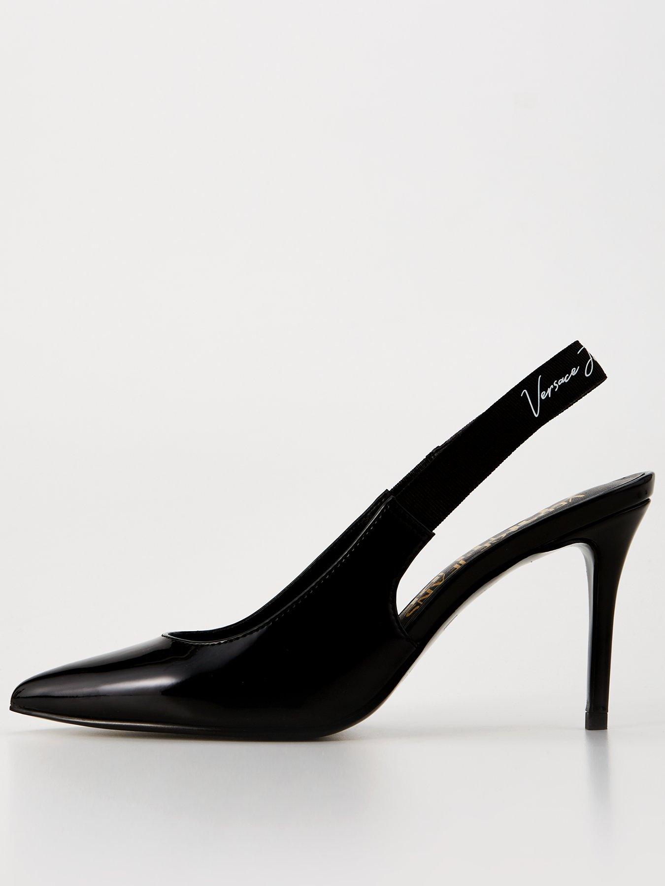Versace Jeans Couture Patent Slingback Heels - Black