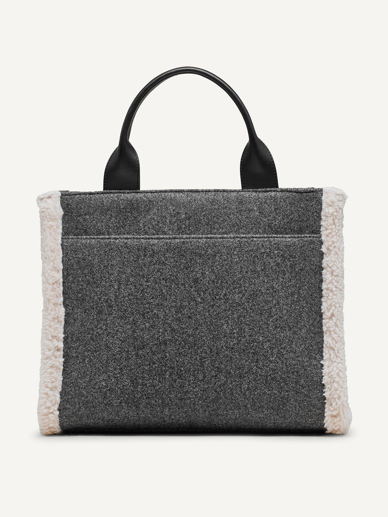 DKNY Hadlee Medium Shearling Tote Bag Dark Grey Very Ireland