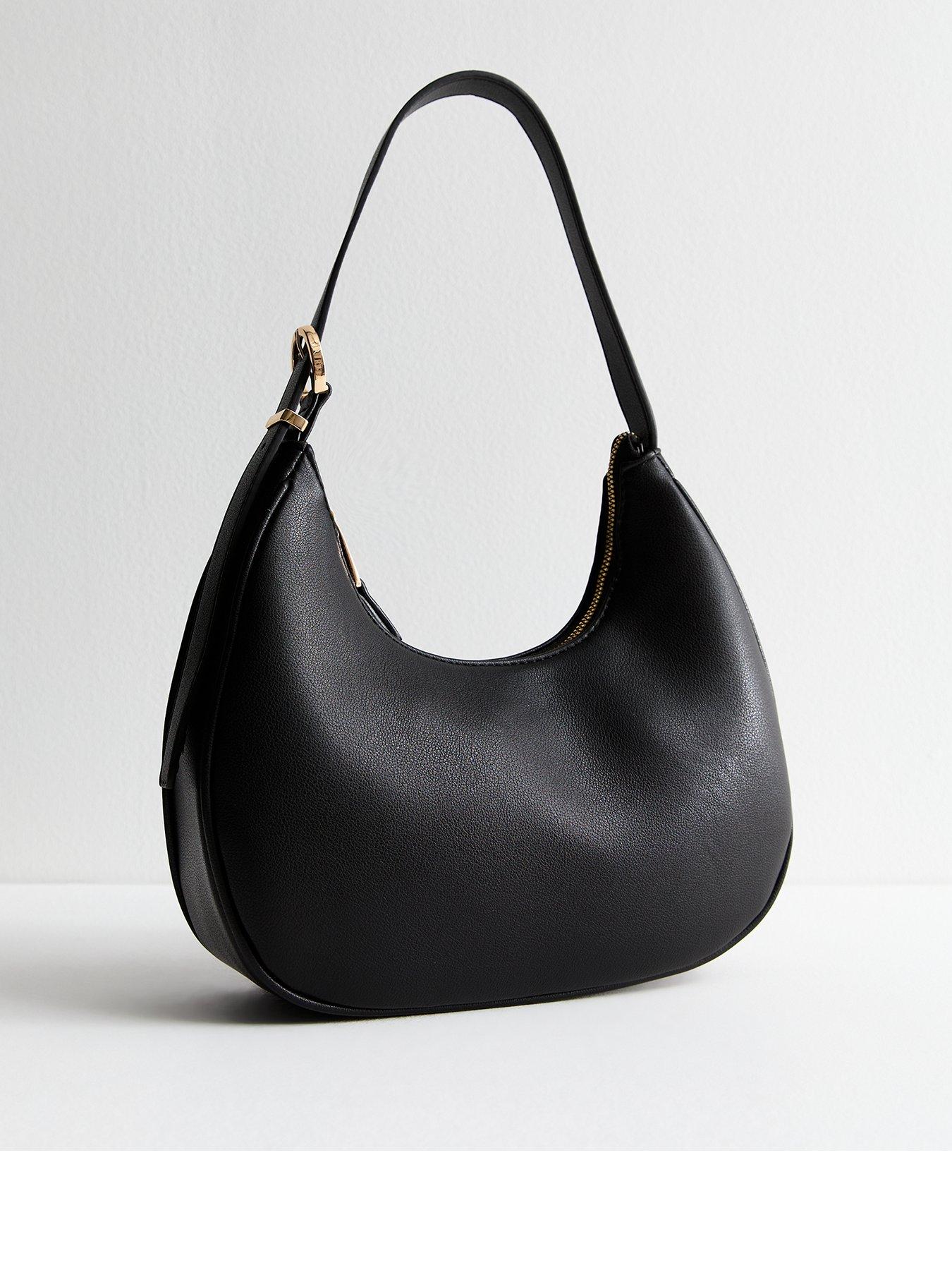 Black Buckled Shoulder Bag