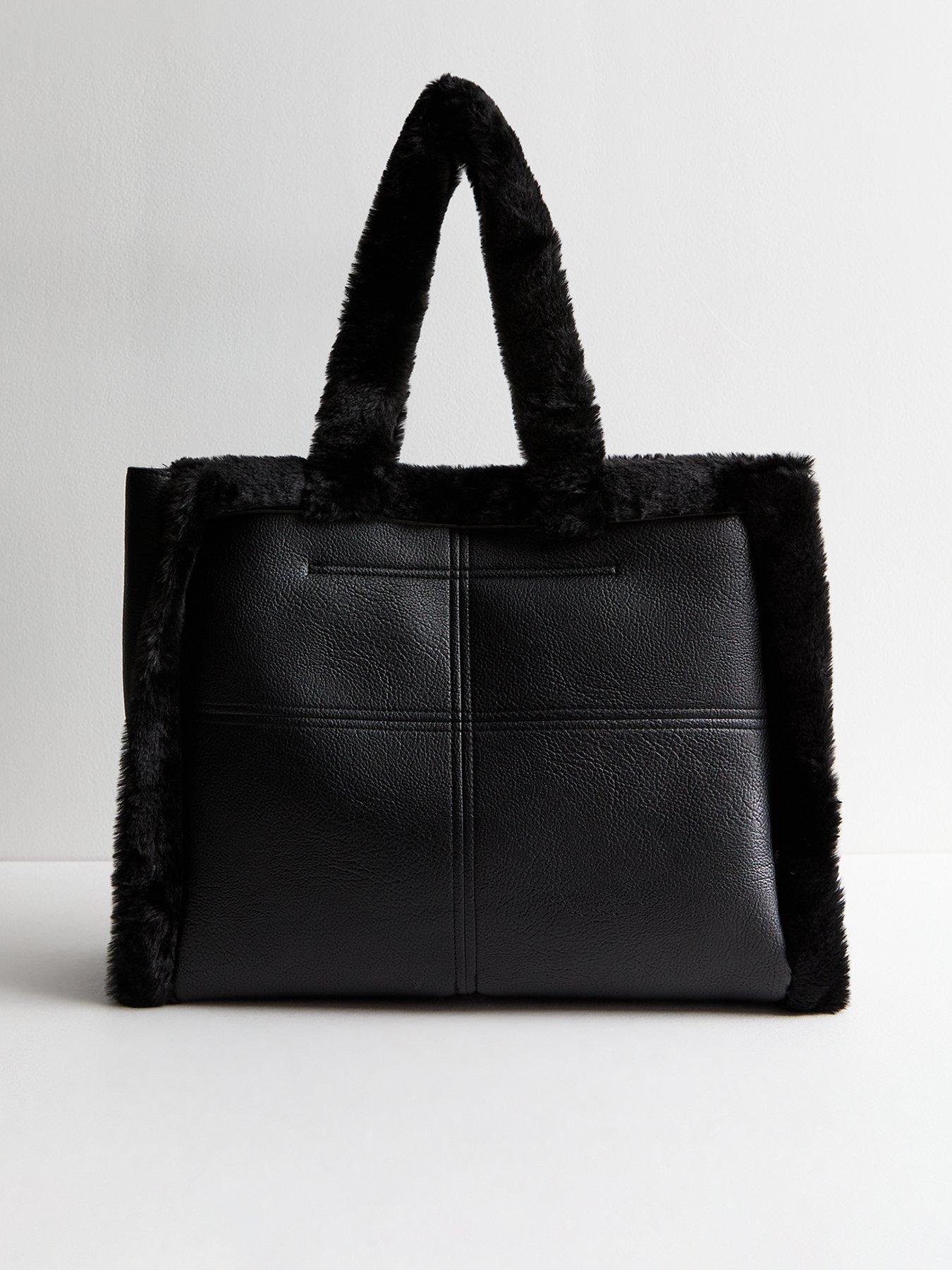 new-look-black-large-faux-fur-trim-boxy-tote-bagback