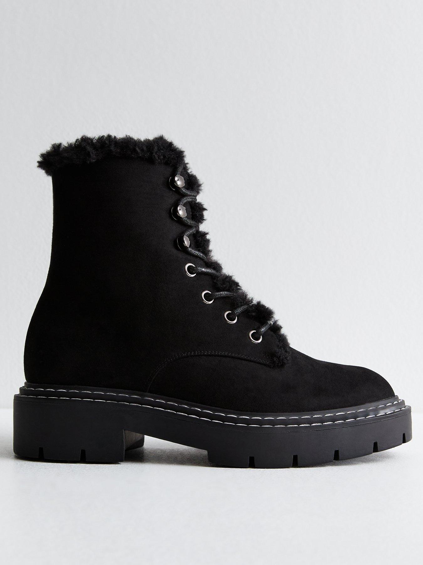 new-look-wide-fit-faux-fur-lace-up-ankle-boots-black