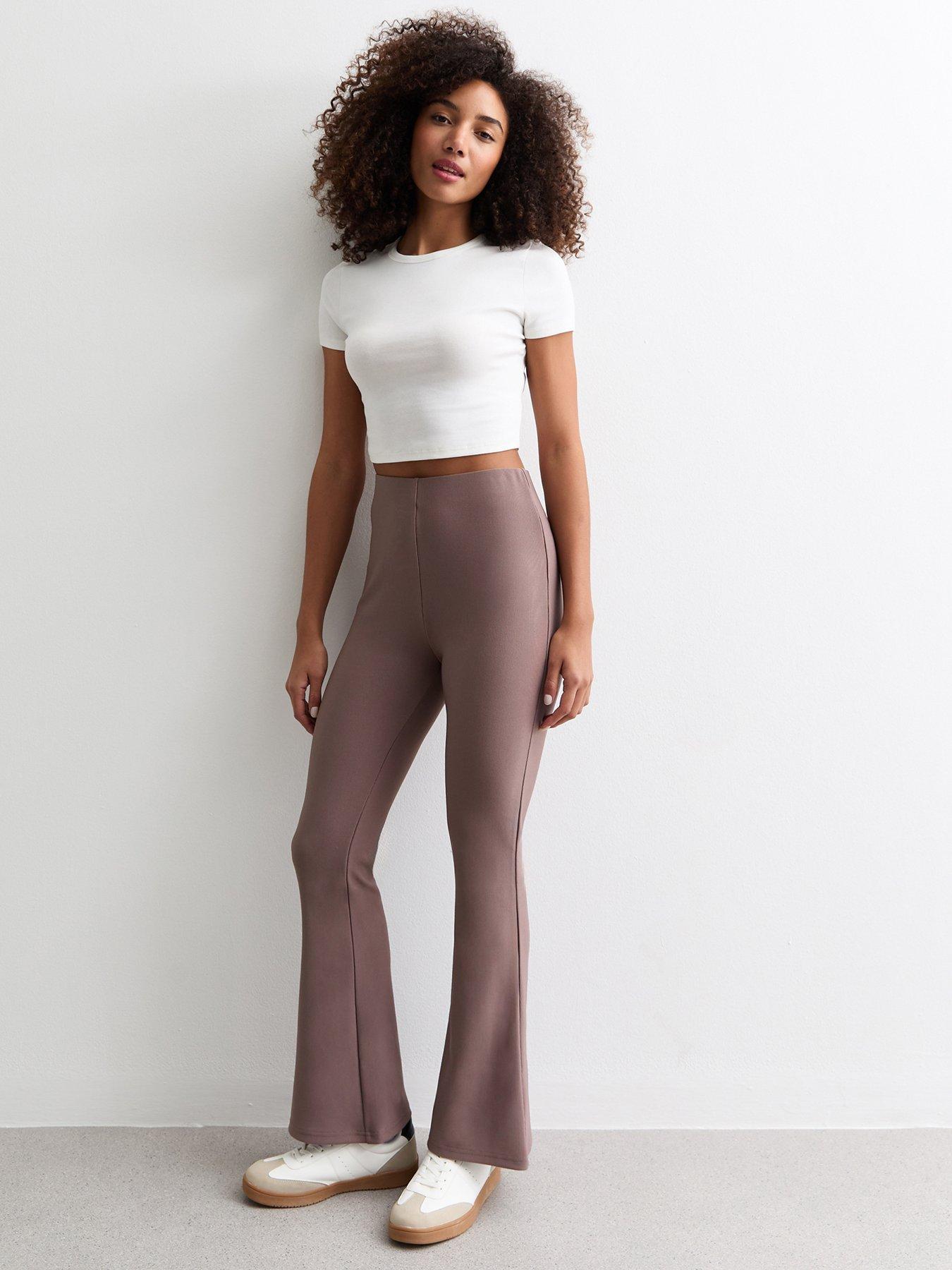 new-look-mink-ribbed-flared-trousers-brown