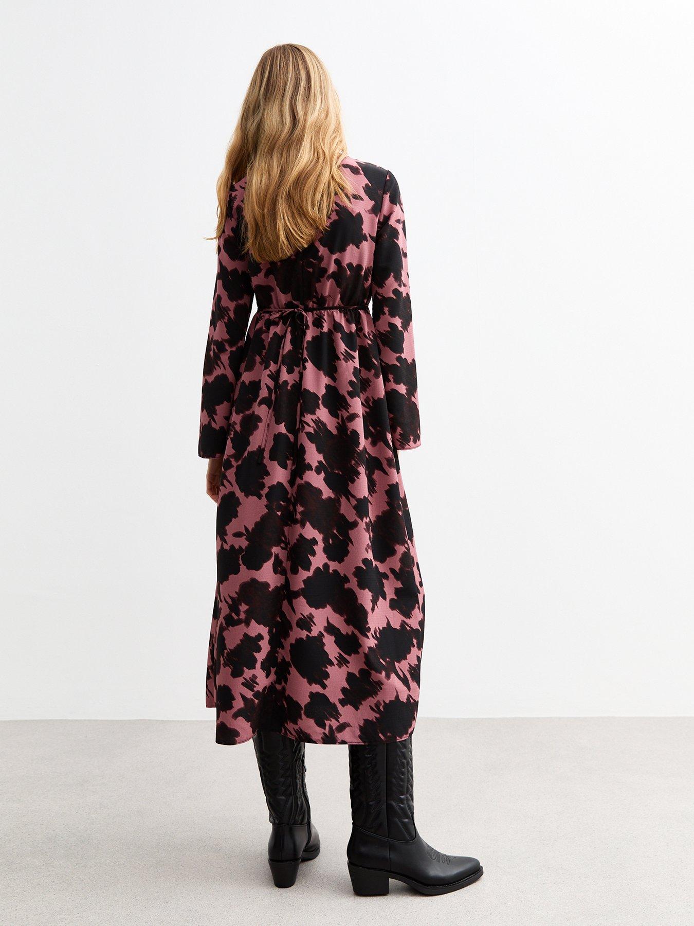 new-look-fiona-floral-flute-sleeve-midi-dress-redstillFront