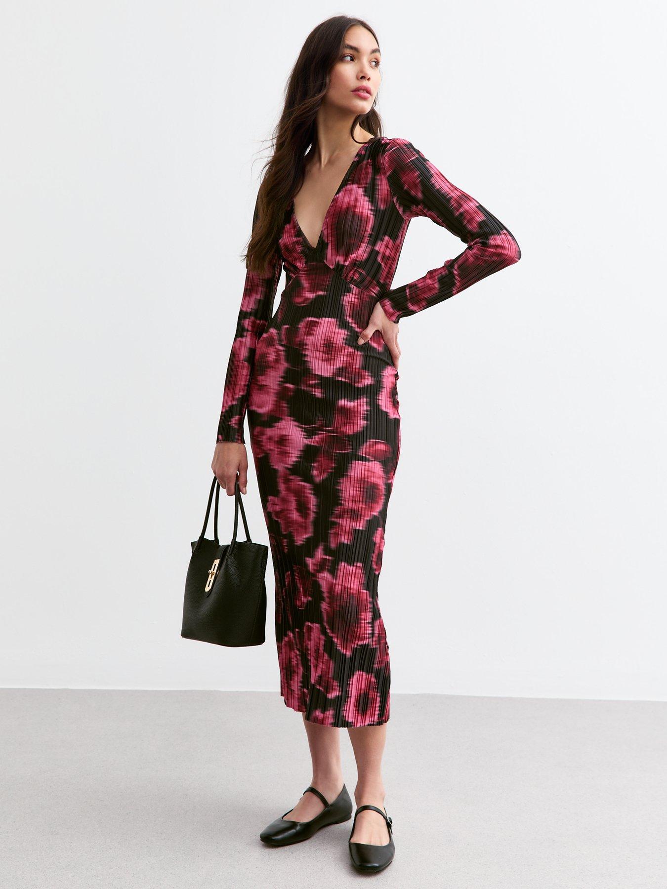 new-look-red-floral-long-sleeve-midi-dressback