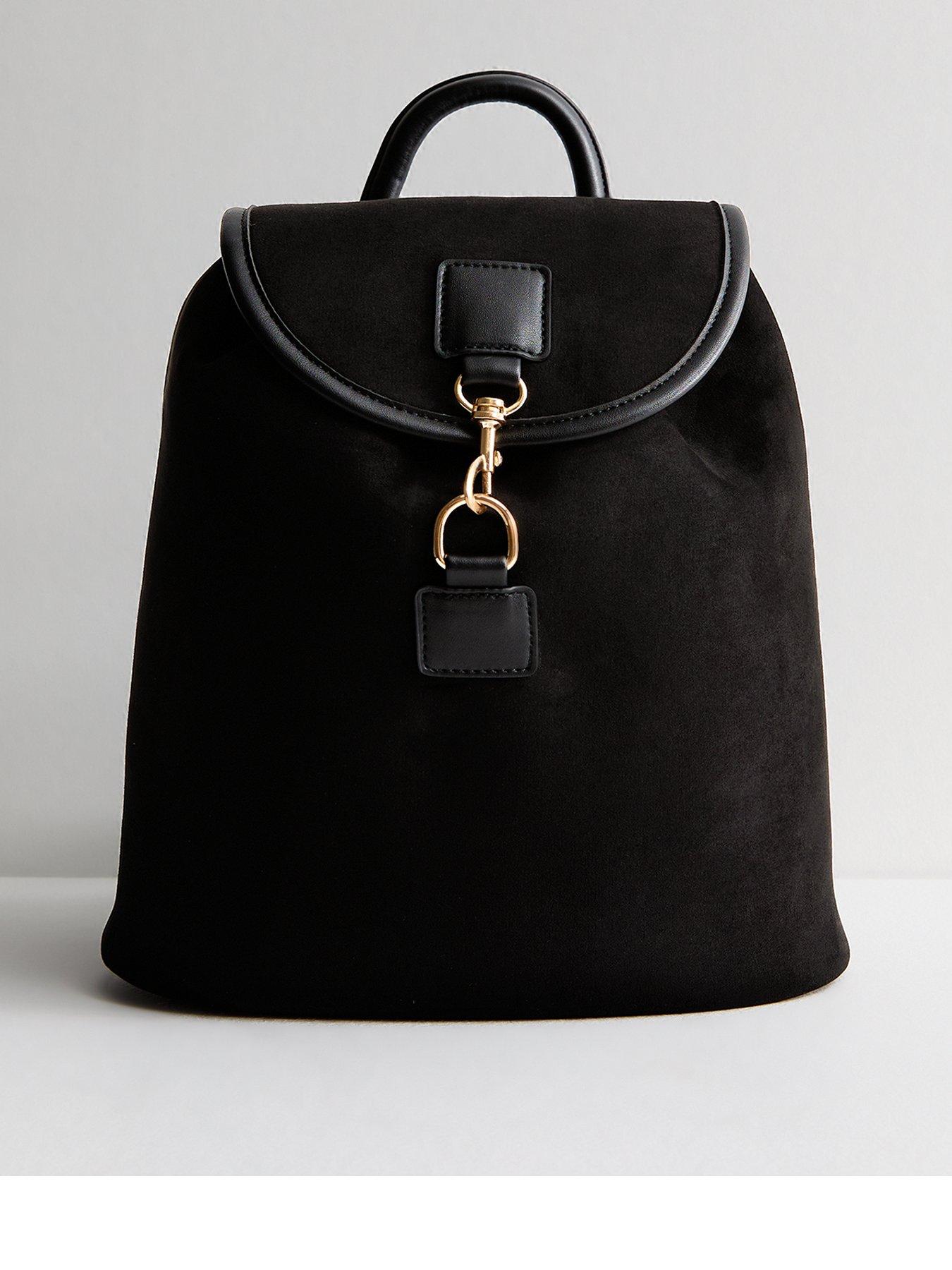 new-look-black-faux-suede-backpack