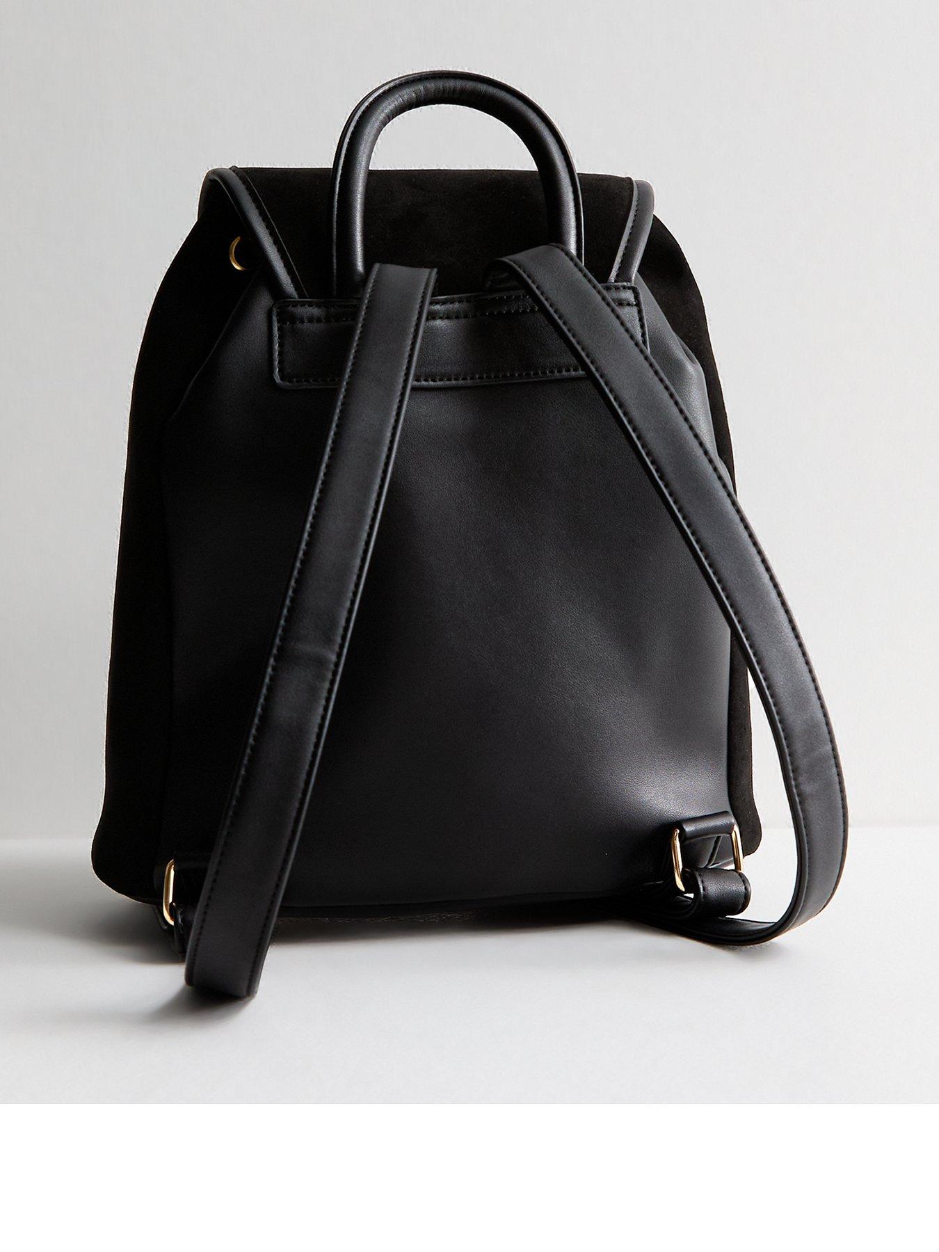 new-look-black-faux-suede-backpackback