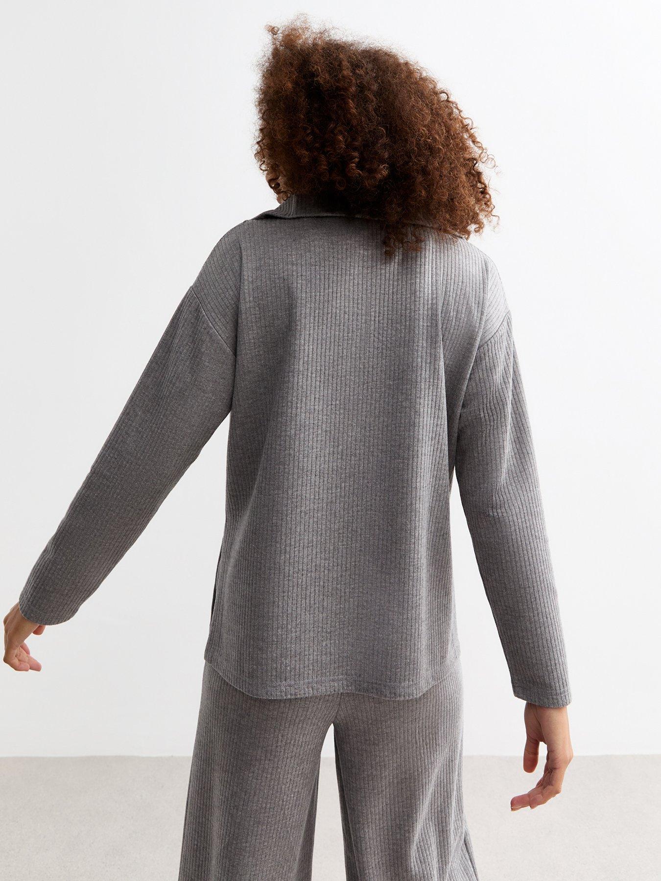 new-look-soft-touch-rib-half-zip-jumper-greystillFront