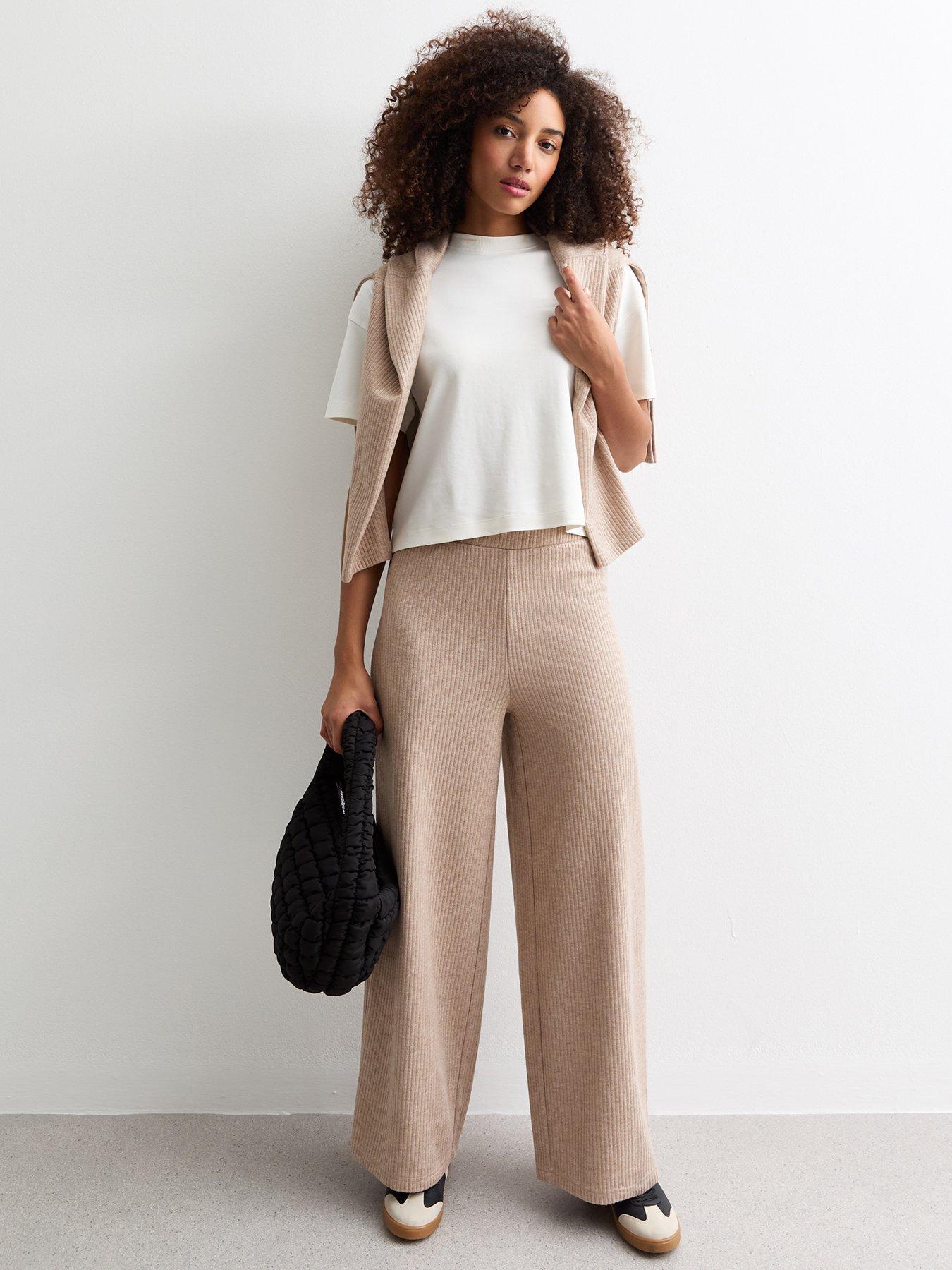 new-look-soft-touch-rib-wide-leg-trousers-cream