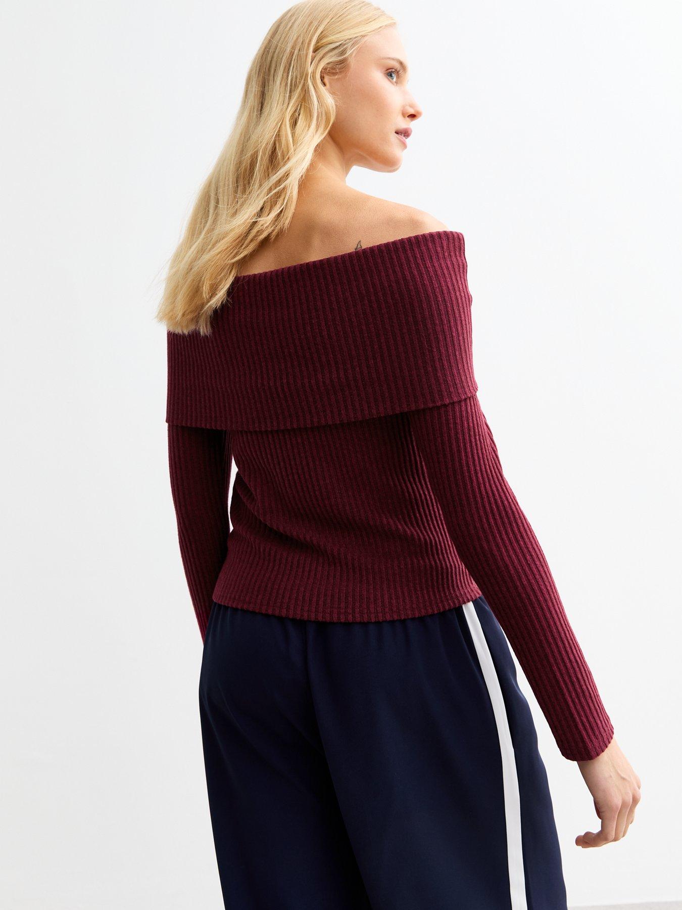 new-look-burgundy-ribbed-bardot-jumperstillFront