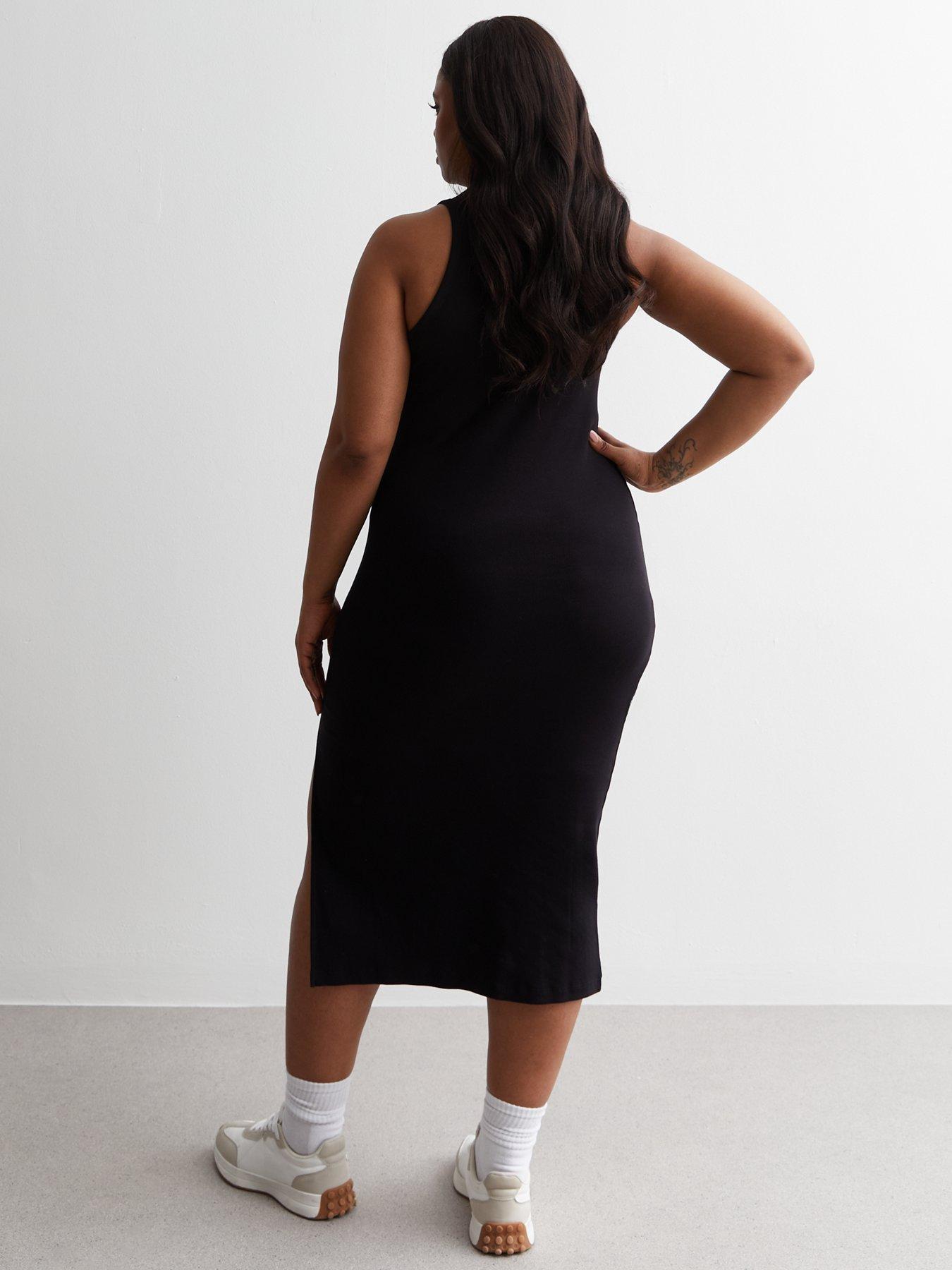 new-look-curves-black-ribbed-racer-bodycon-midi-dressstillFront