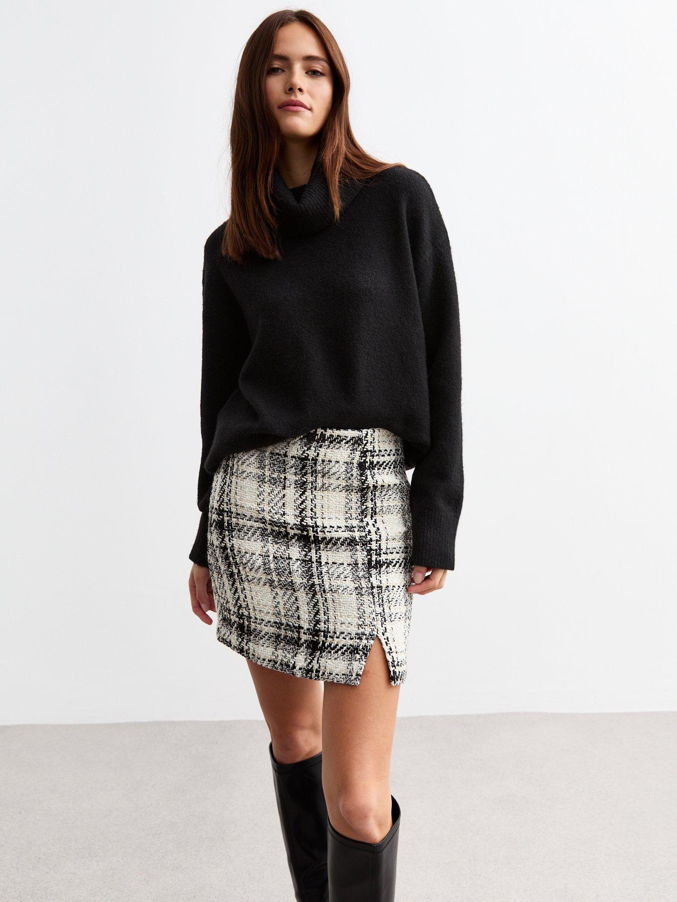 new-look-check-slit-hem-boucle-mini-skirt-whitefront