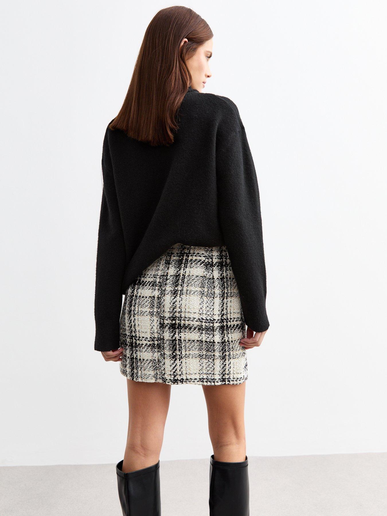 new-look-check-slit-hem-boucle-mini-skirt-whitestillFront