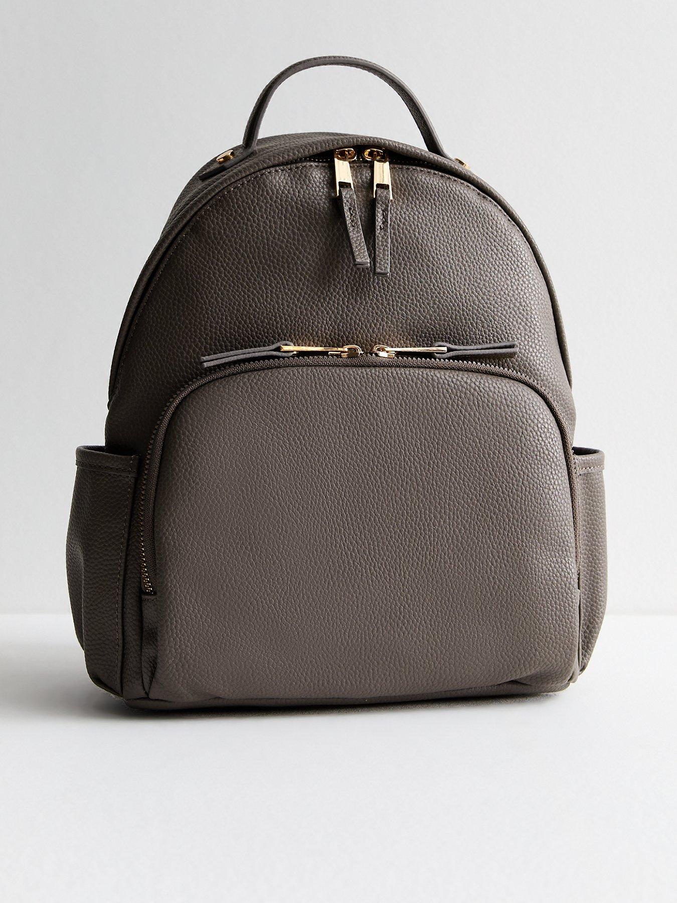 new-look-grey-leather-look-front-pocket-backpack