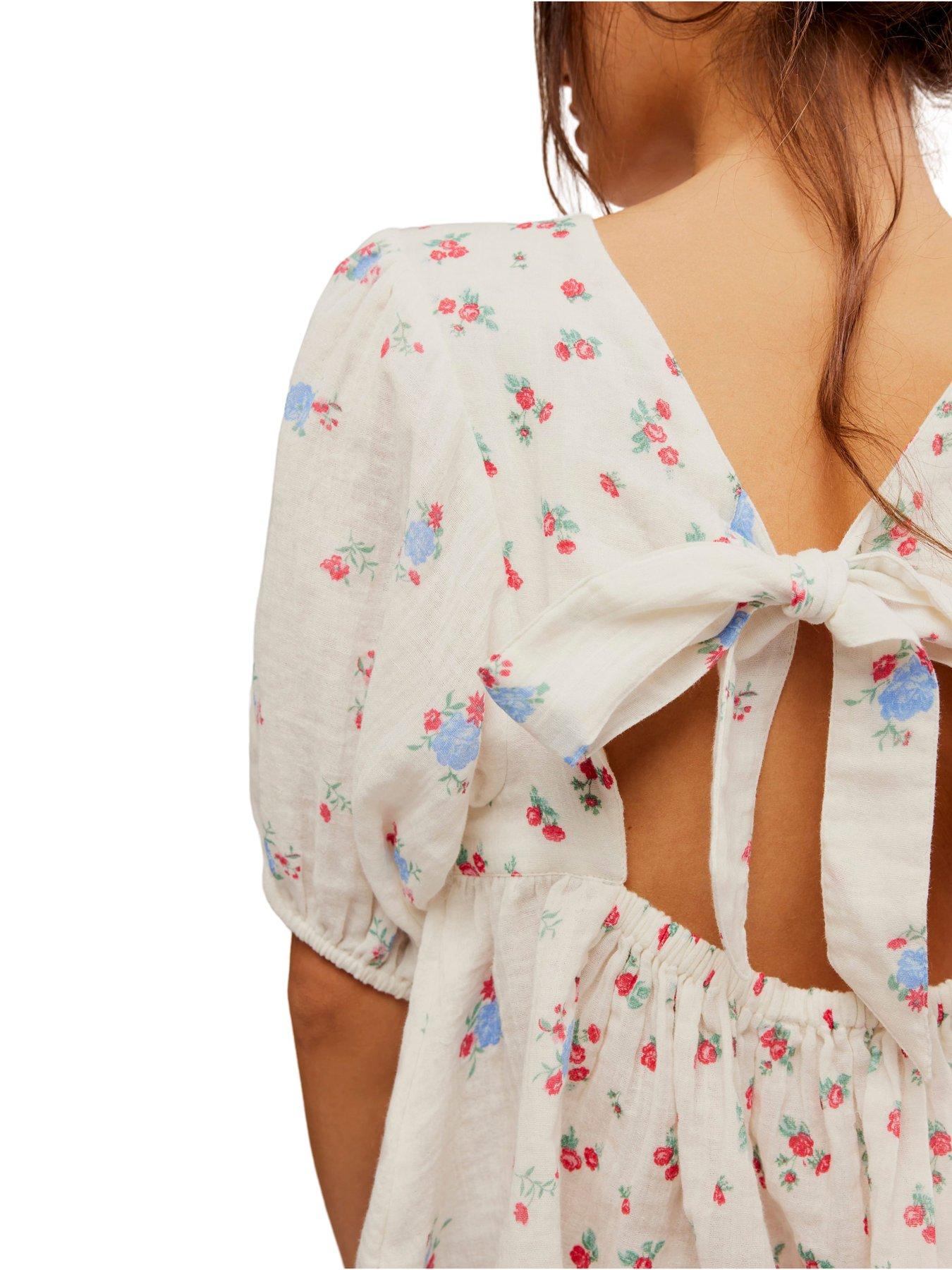 Image 5 of 5 of FREE PEOPLE Chloe Printed Top - White