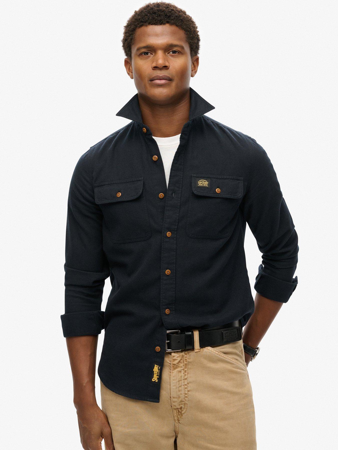 Superdry Trailsman Relaxed Fit Flannel Shirt - Black