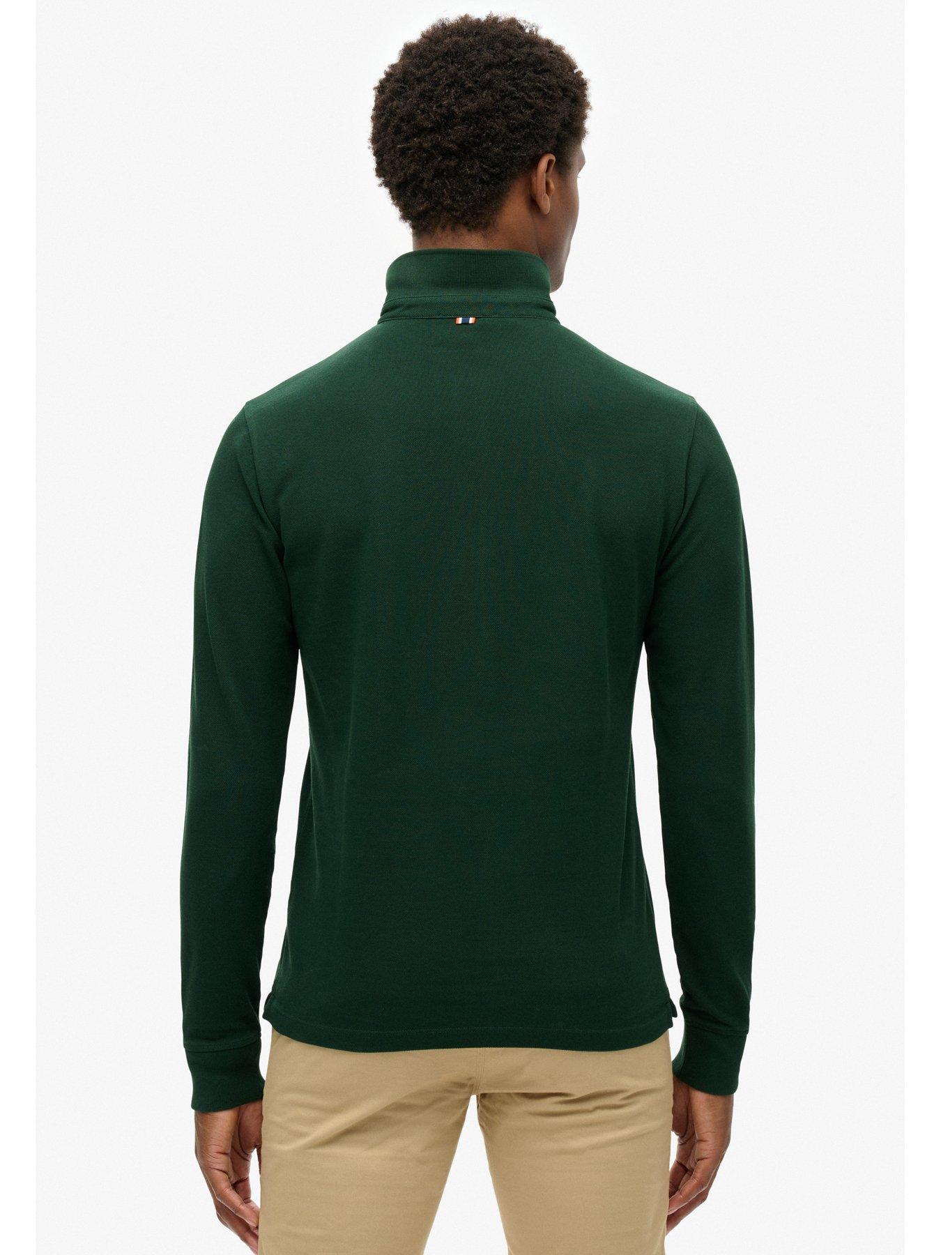 superdry-cotton-long-sleeve-regular-fit-pique-polo-shirt-dark-greenstillFront