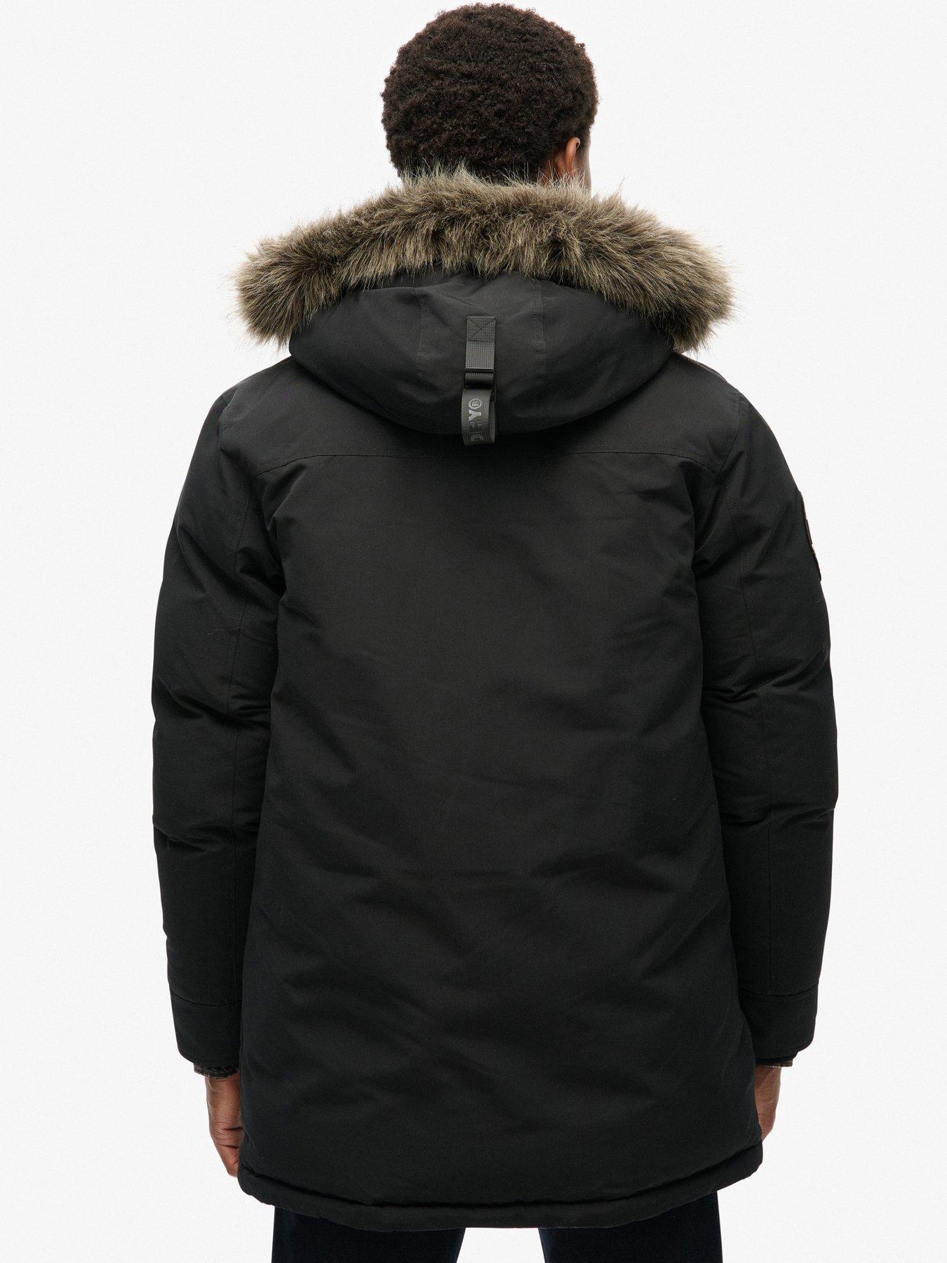 Image 2 of 6 of Superdry Superdry Everest Faux Fur Hooded Parka Coat - Black