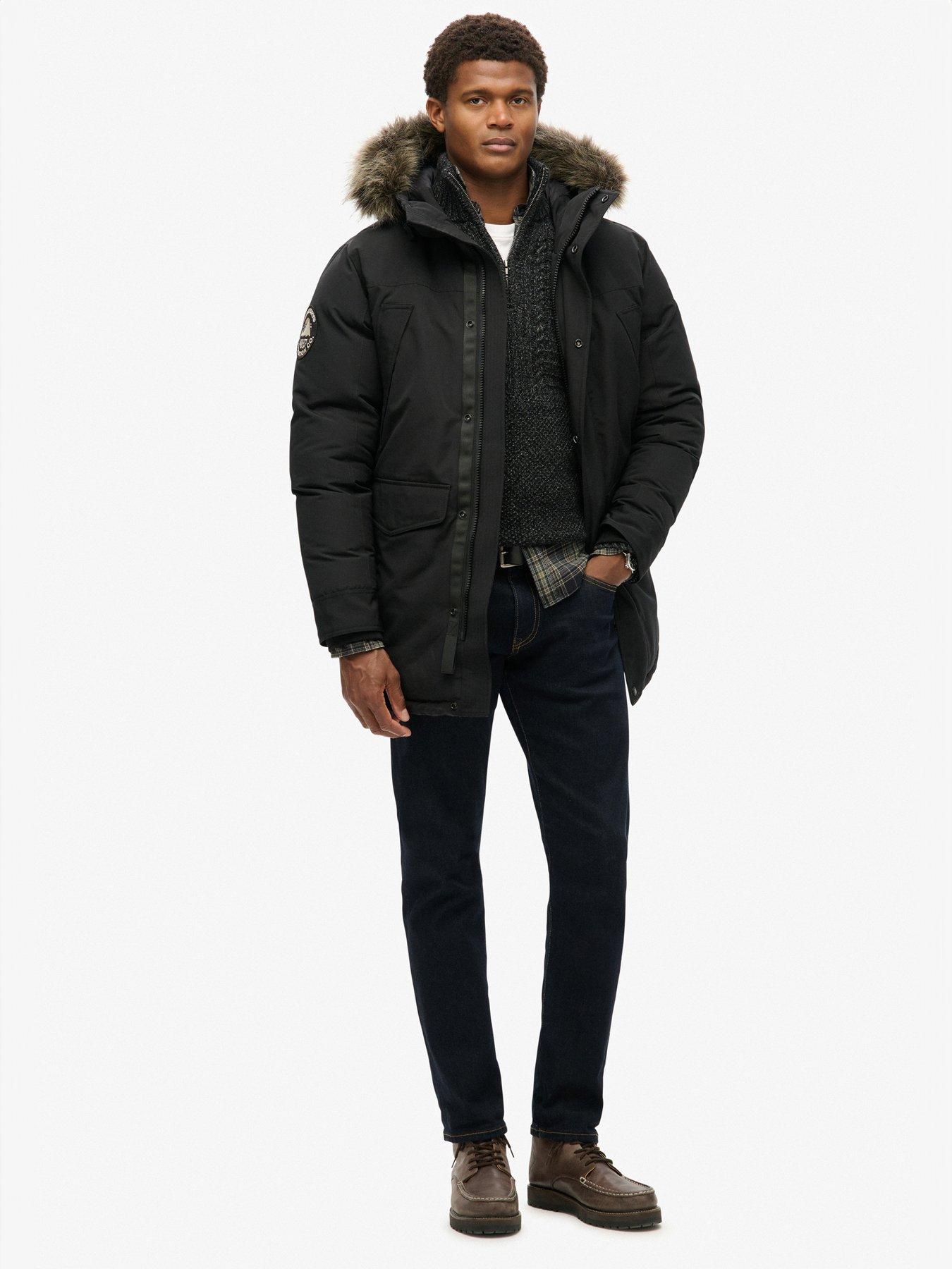 Image 3 of 6 of Superdry Superdry Everest Faux Fur Hooded Parka Coat - Black