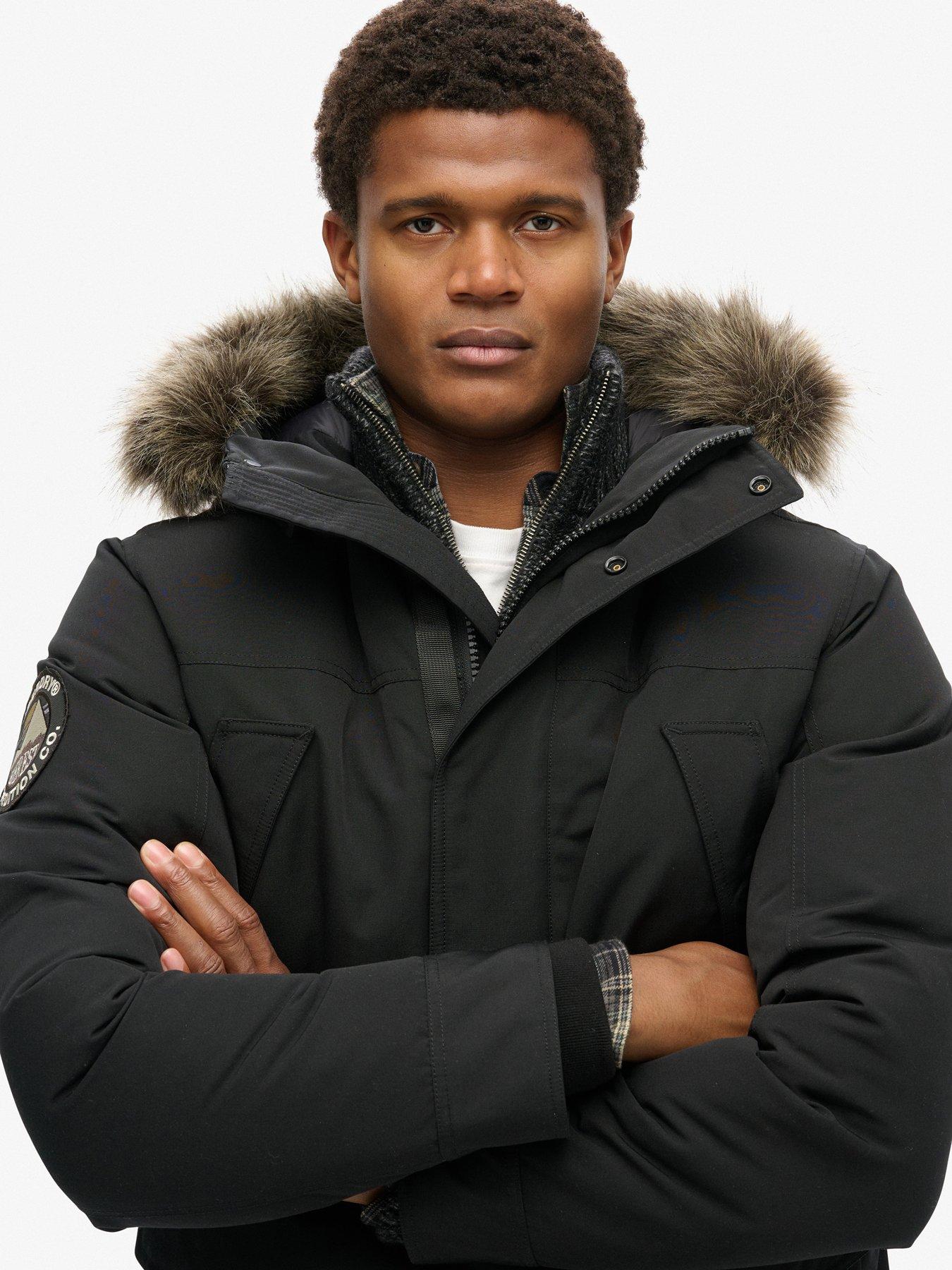 Image 4 of 6 of Superdry Superdry Everest Faux Fur Hooded Parka Coat - Black