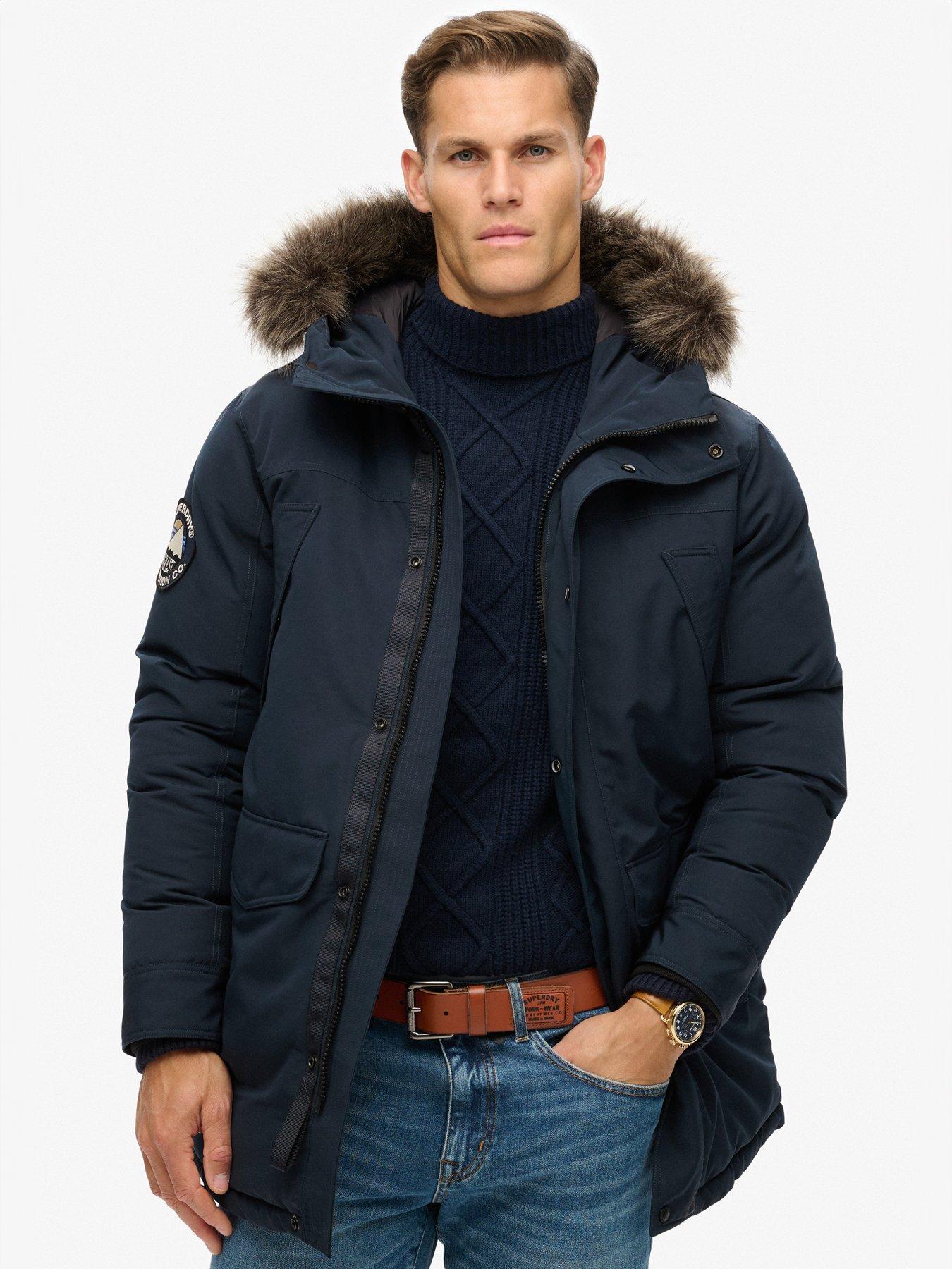 Superdry Superdry Everest Faux Fur Hooded Parka Coat - Navy