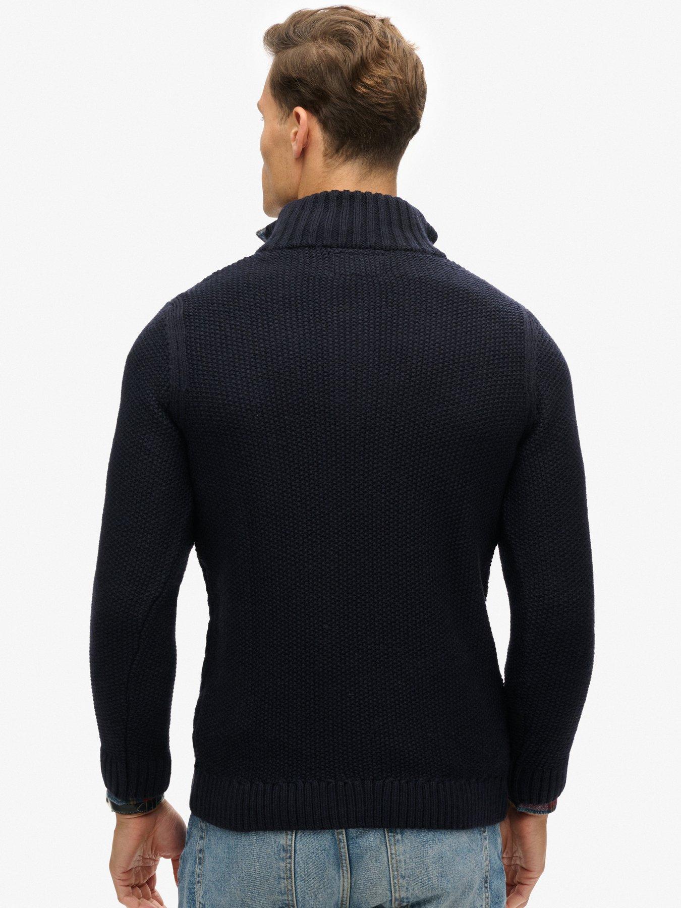 superdry-superdry-jacob-cable-half-zip-knitted-jumper-navystillFront