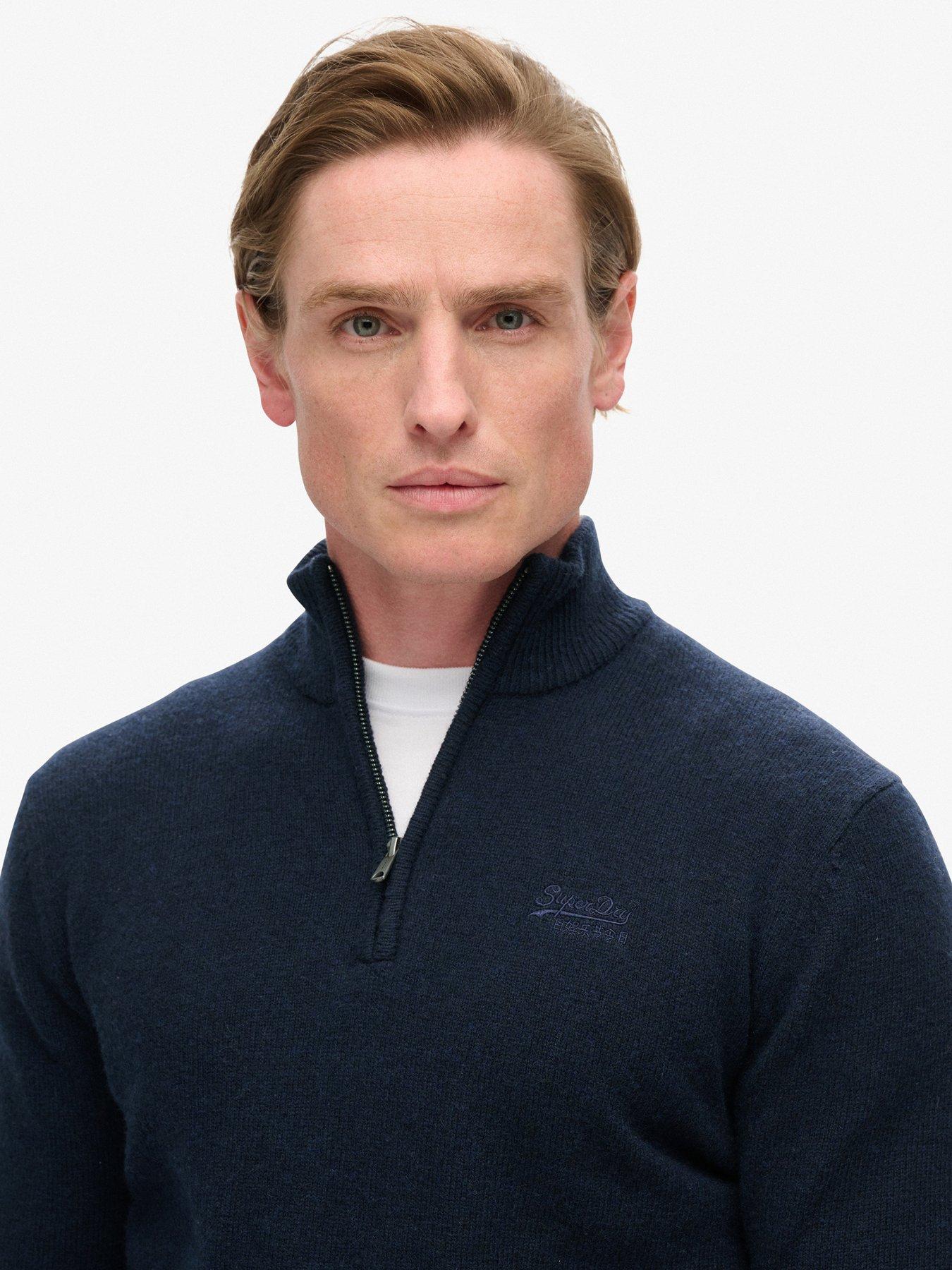 superdry-essential-henley-half-zip-knitted-jumper-navyoutfit