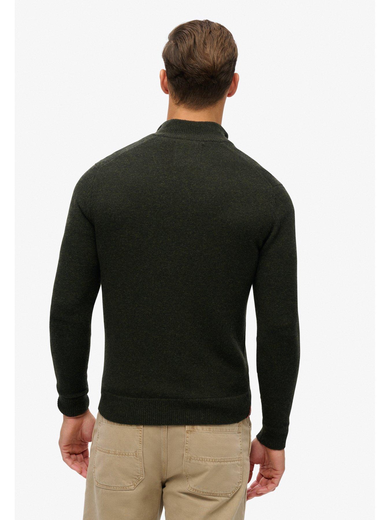 superdry-essential-henley-half-zip-knitted-jumper-dark-greenstillFront