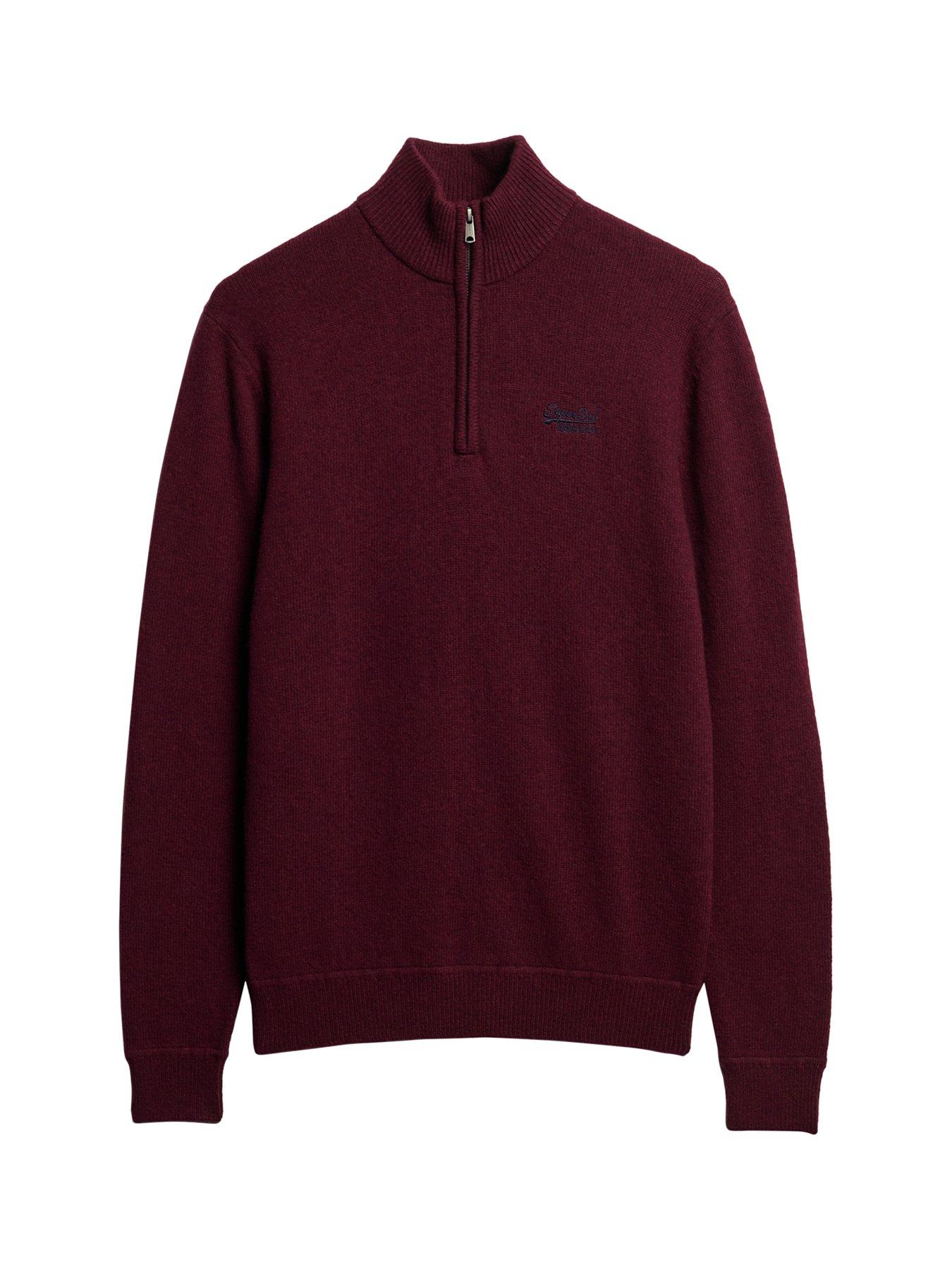 superdry-essential-henley-half-zip-knitted-jumper-dark-redstillFront