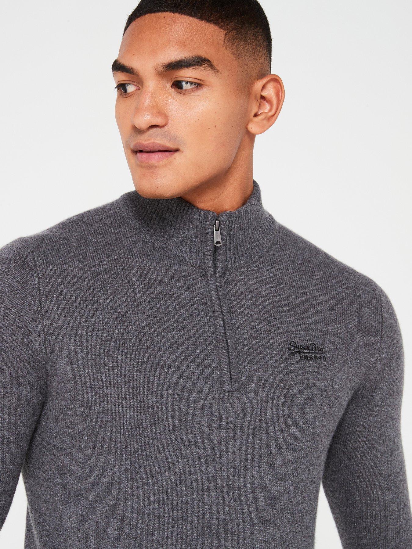 superdry-superdry-essential-henley-half-zip-knitted-jumper-greyoutfit