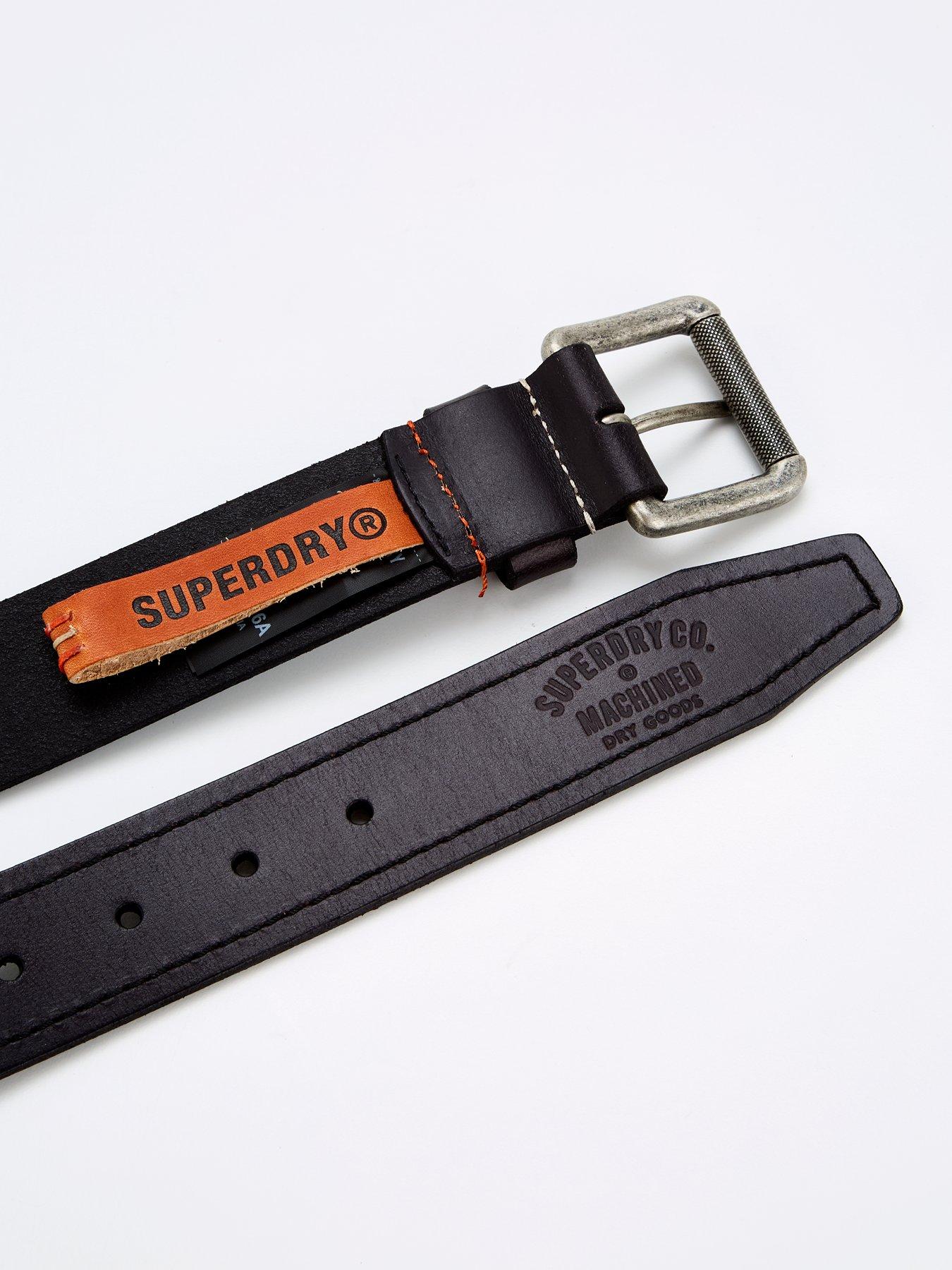 Image 3 of 4 of Superdry Badgeman Leather Belt - Black