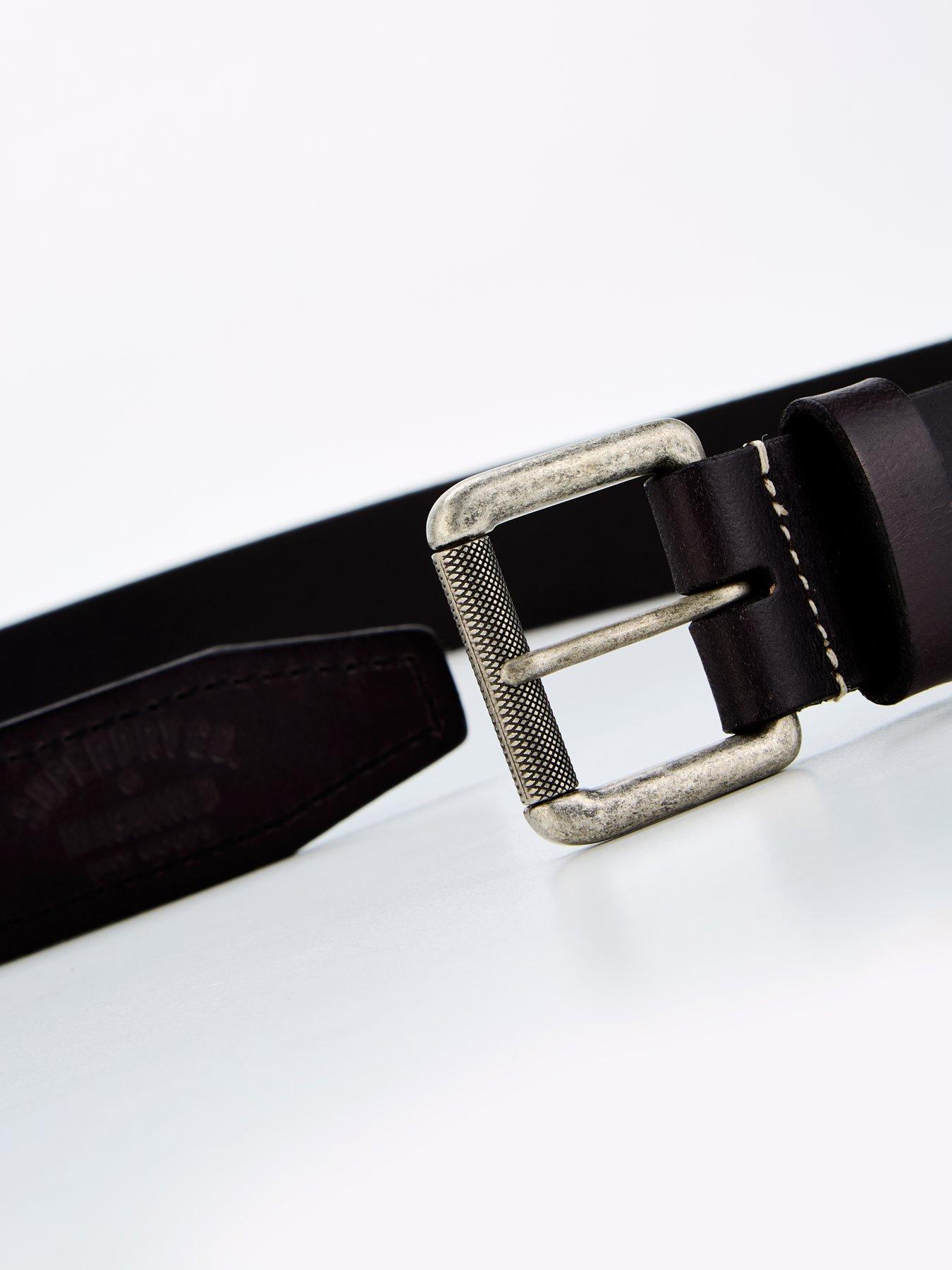 Image 4 of 4 of Superdry Badgeman Leather Belt - Black