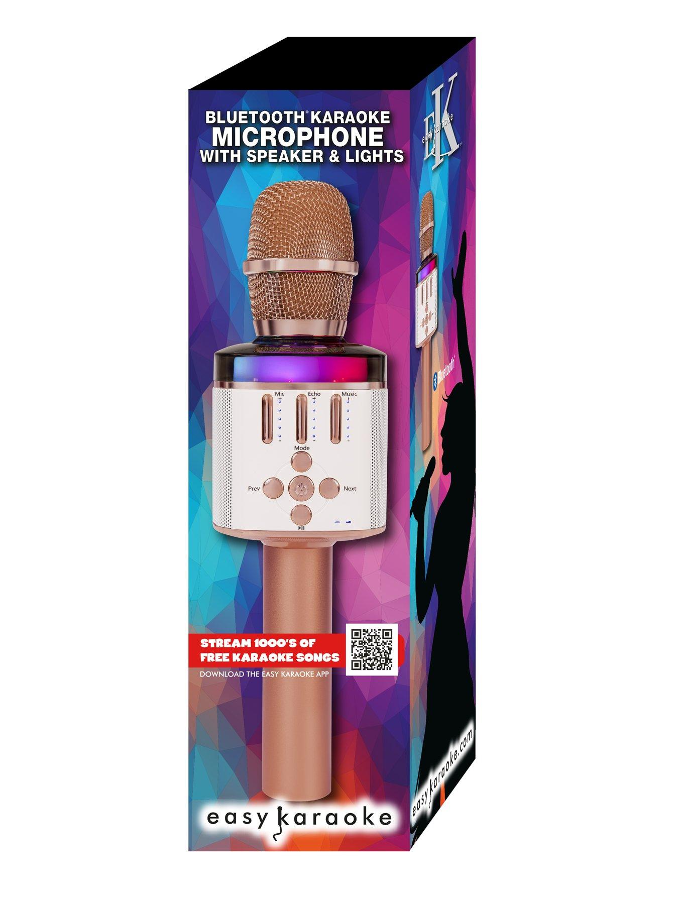 Image 2 of 5 of Easy Karaoke Easy Karaoke Bluetooth Wireless Microphone with Speaker and Lights ~ Black