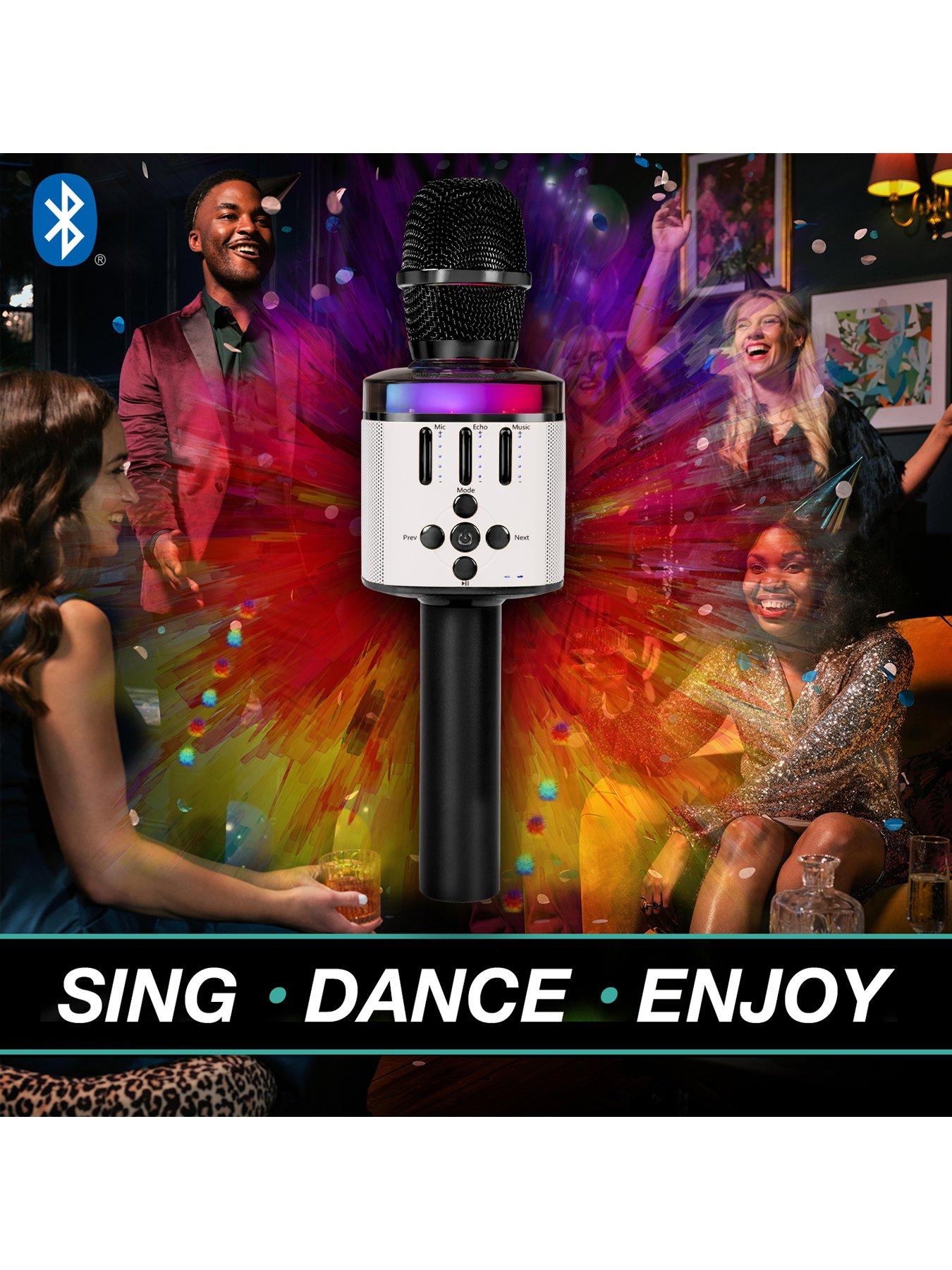 Image 3 of 5 of Easy Karaoke Easy Karaoke Bluetooth Wireless Microphone with Speaker and Lights ~ Black