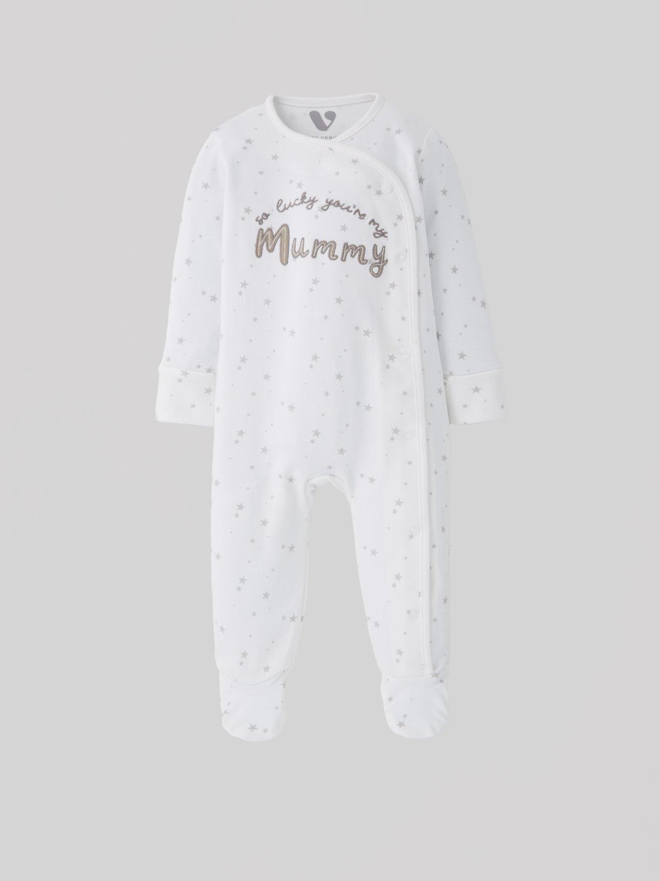 Image 4 of 5 of Mini V by Very Baby Unisex 3 Pack Mummy And Daddy Sleepsuits - Multi