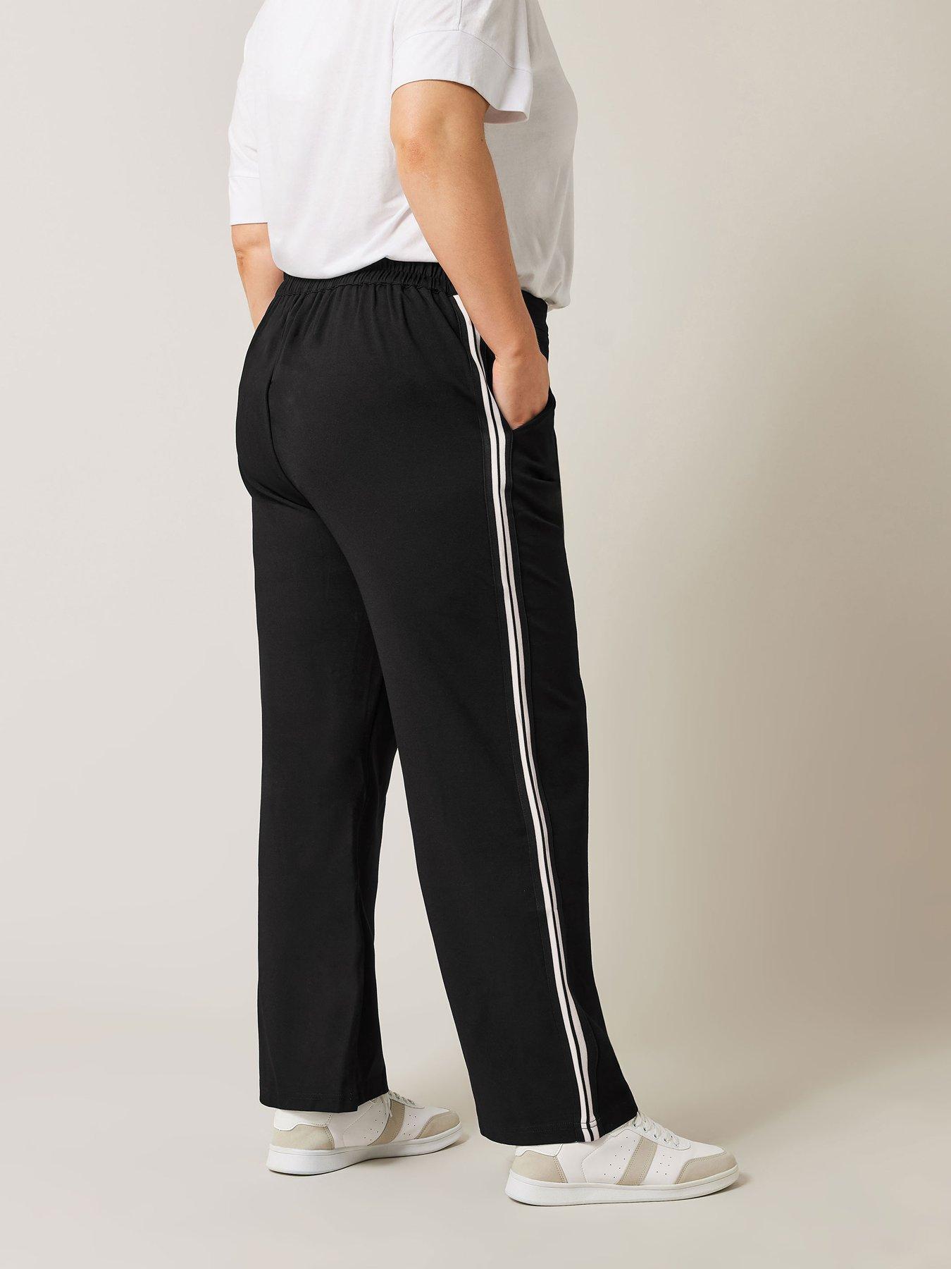 evans-wide-leg-side-stripe-trouser-blackstillFront