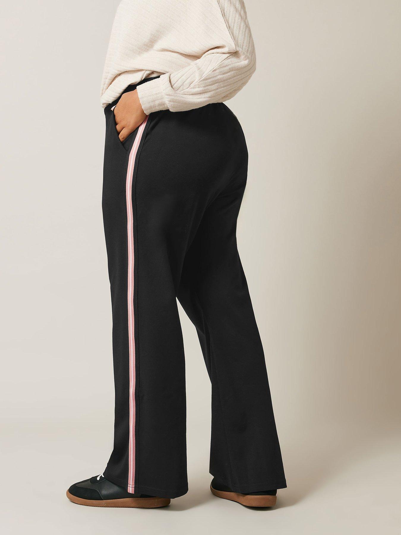 evans-wide-leg-side-stripe-trouser-blackstillFront