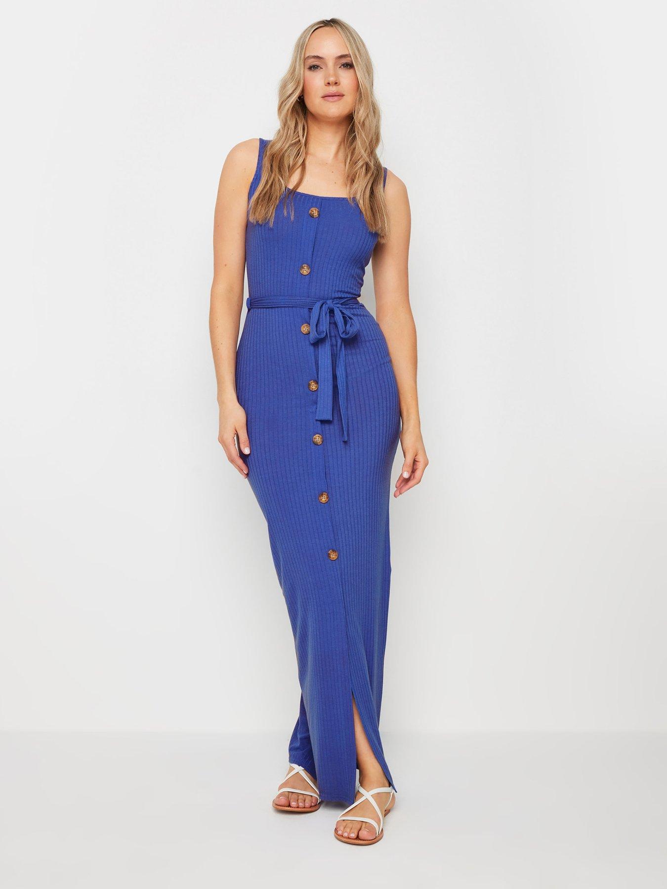 long-tall-sally-sleeveless-rib-button-through-dress-blue