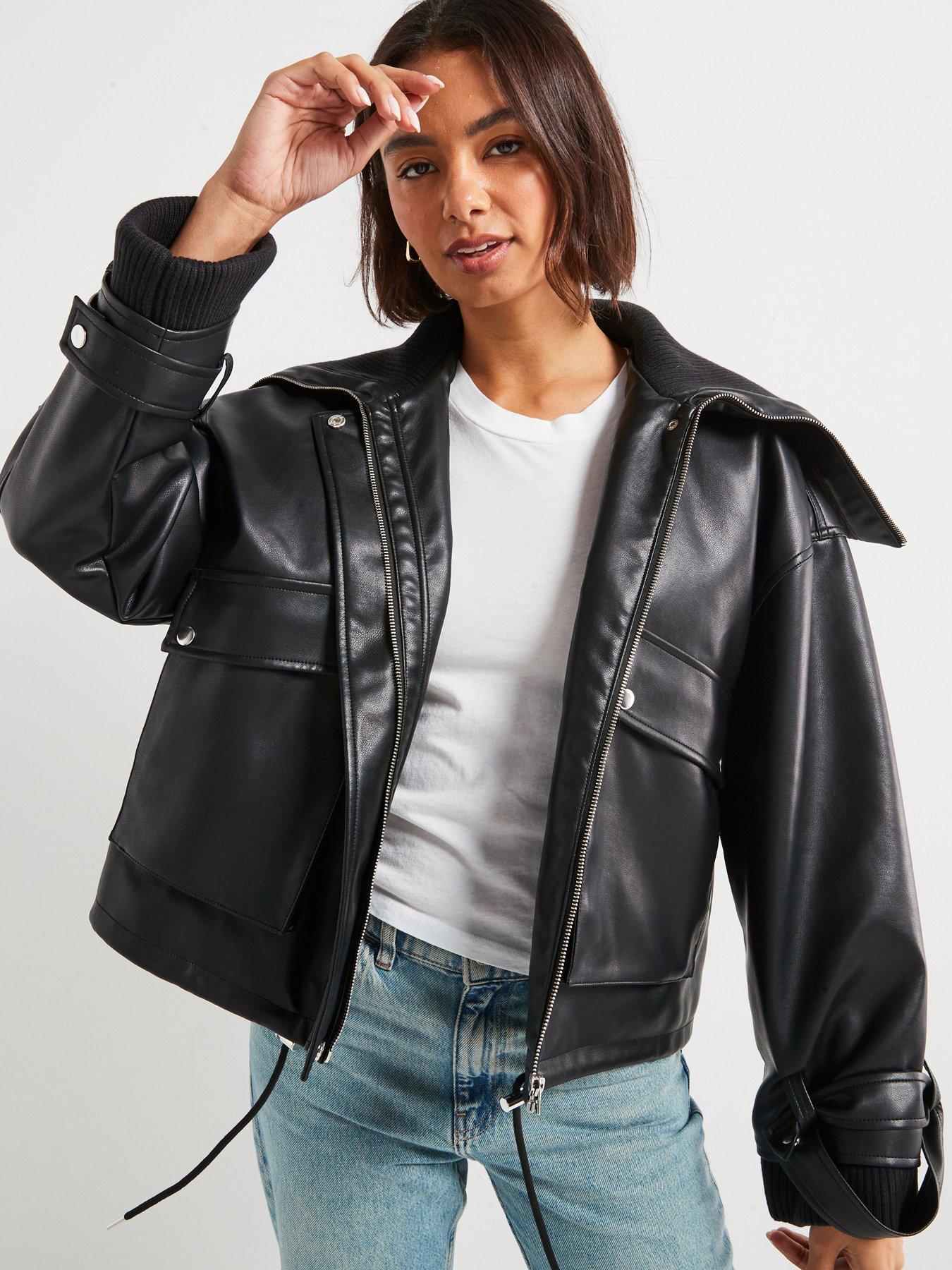 v-by-very-contrast-trim-faux-leather-bomber-black