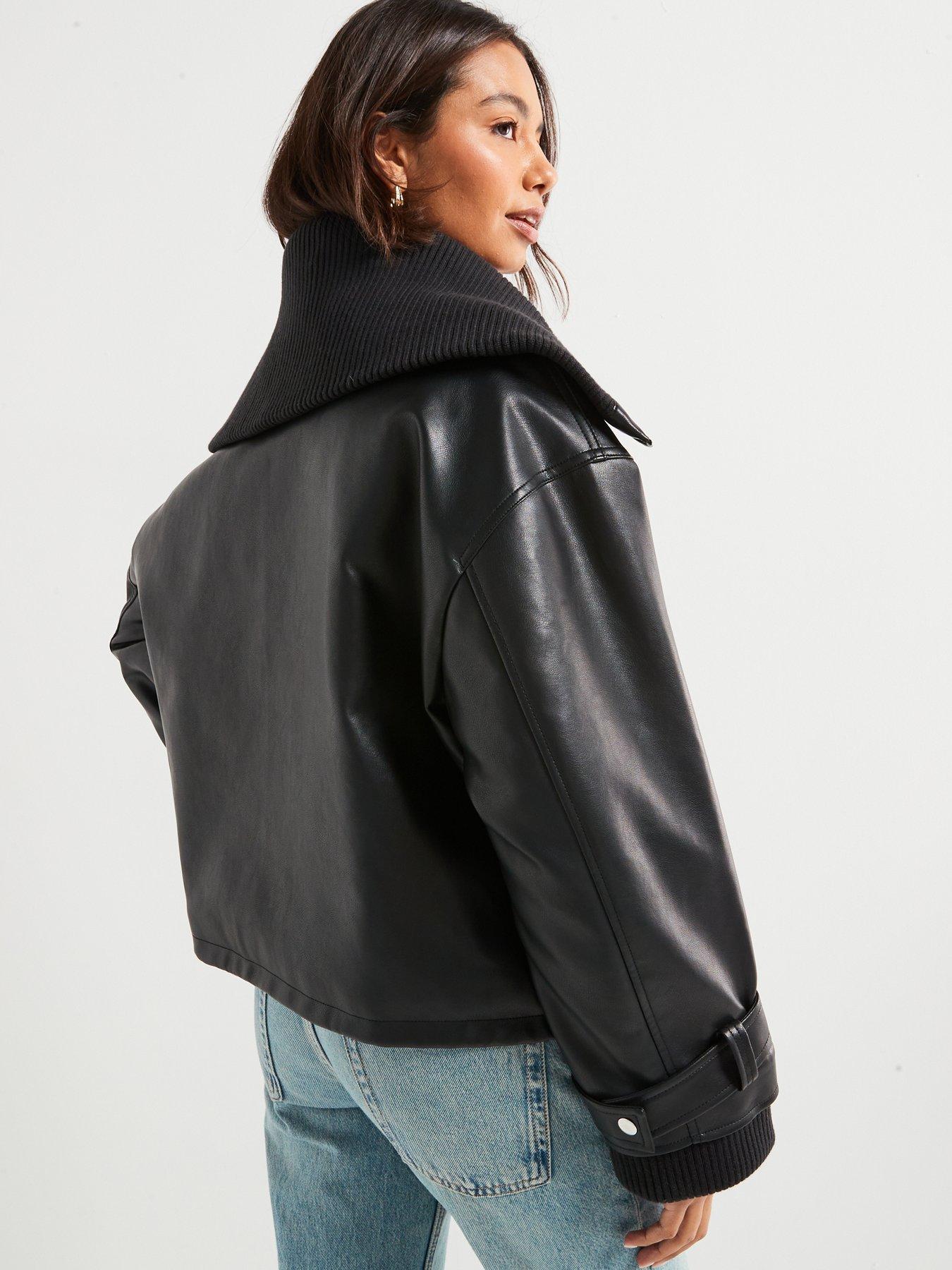 v-by-very-contrast-trim-faux-leather-bomber-blackstillFront