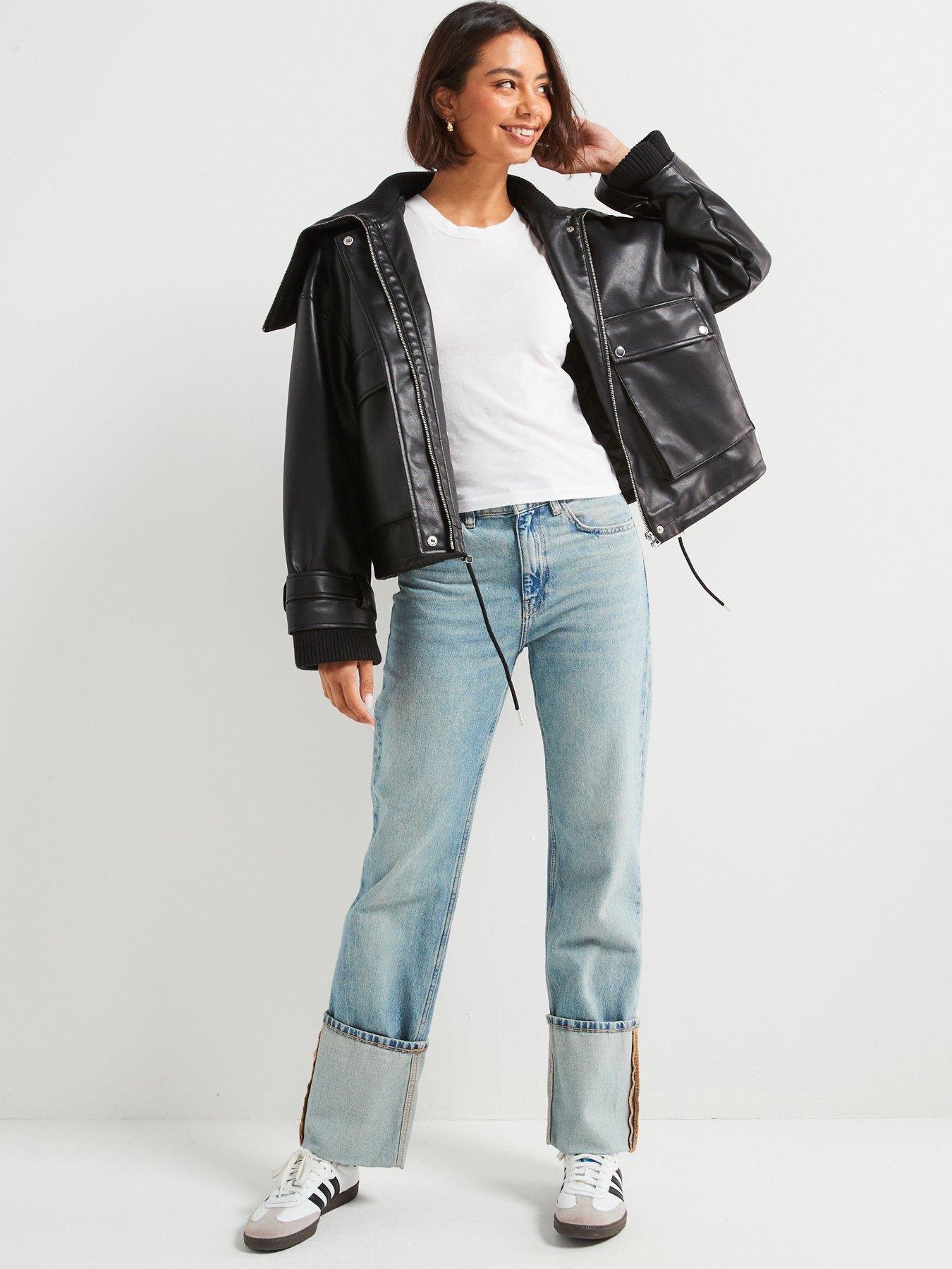 v-by-very-contrast-trim-faux-leather-bomber-blackoutfit